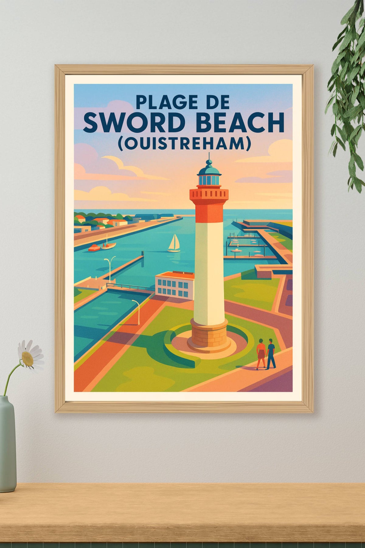 Affiche de Sword Beach (Ouistreham) - L'élégance historique de la Côte de Nacre