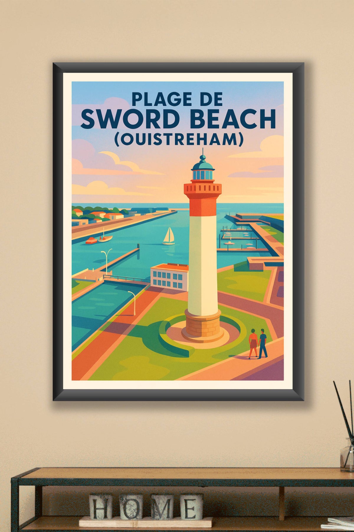 Affiche de Sword Beach (Ouistreham) - L'élégance historique de la Côte de Nacre