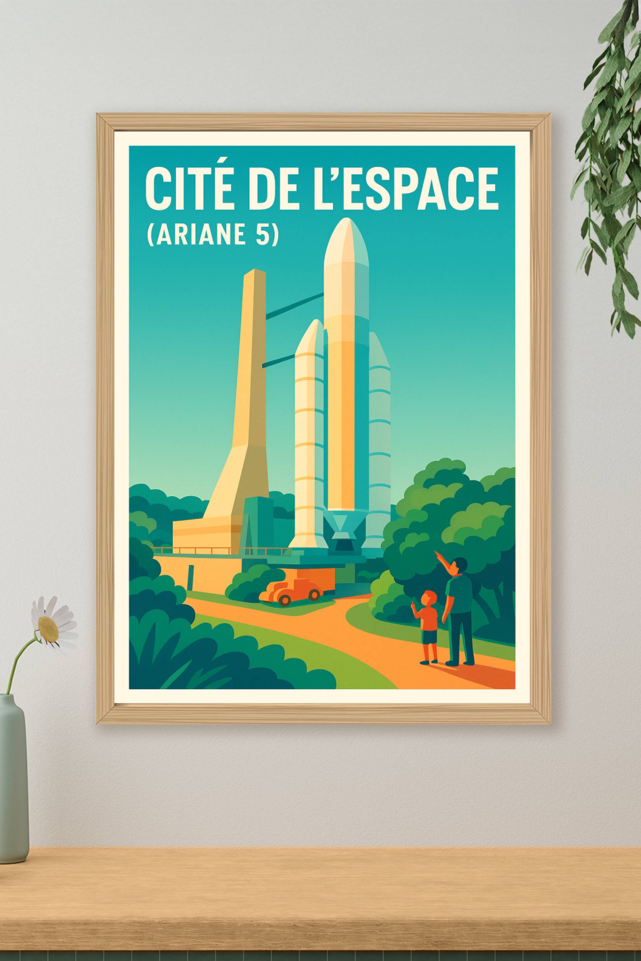 Affiche de Cité de l'Espace - Décrochez la lune avec Ariane 5