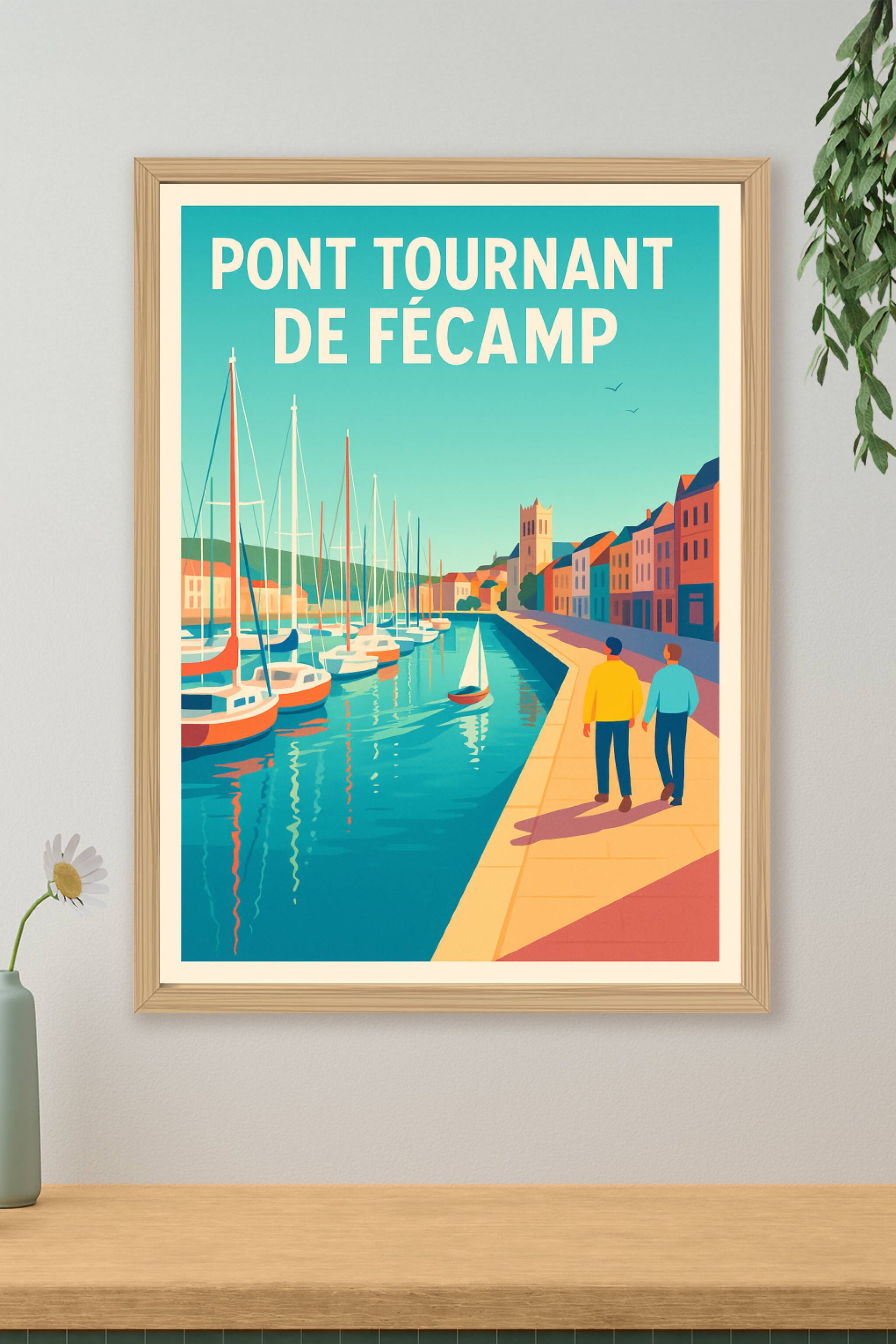 Affiche de Fécamp - L'élégance maritime du Pont Tournant