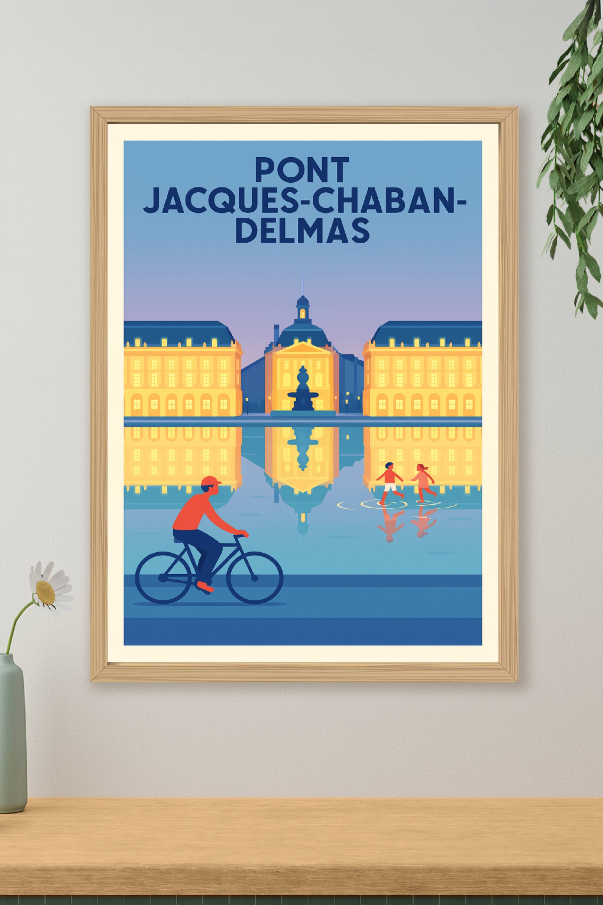 Affiche de Bordeaux - L'élégance du Pont Jacques-Chaban-Delmas au crépuscule