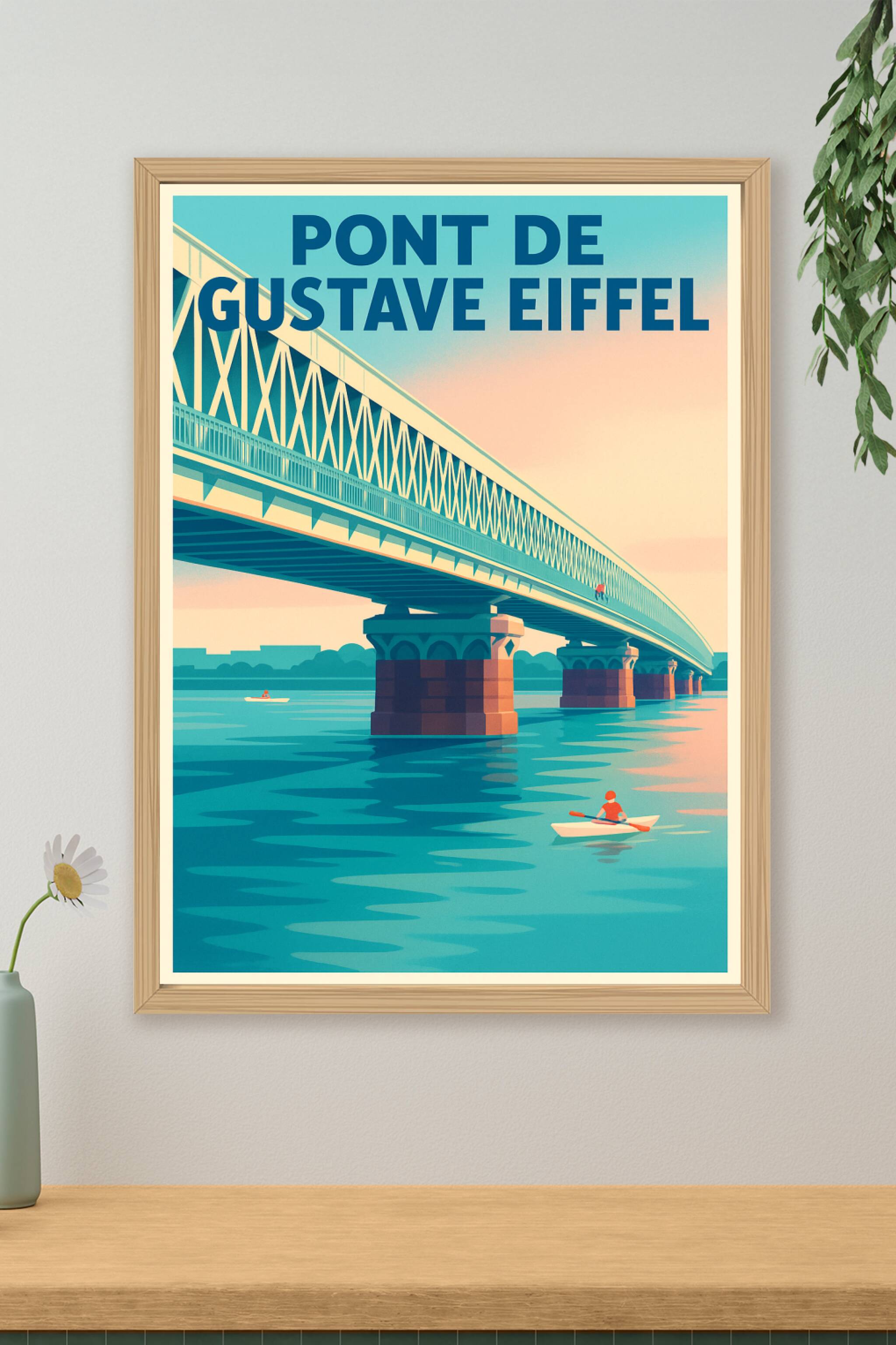Affiche de Pont de Gustave Eiffel - L'élégance industrielle au fil de l'eau