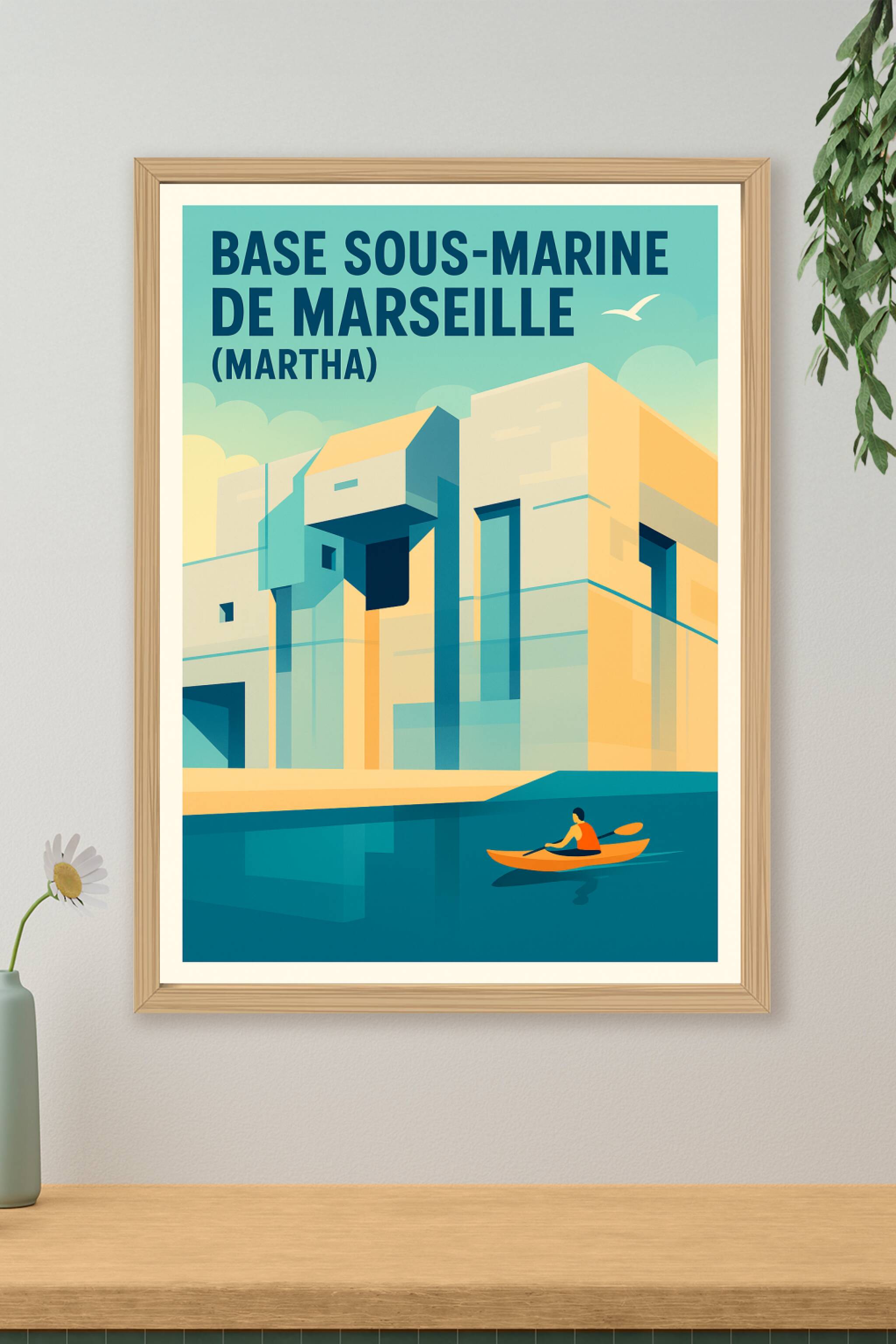 Affiche de Base sous-marine de Marseille (Martha) - L'architecture navale entre ombre et lumière