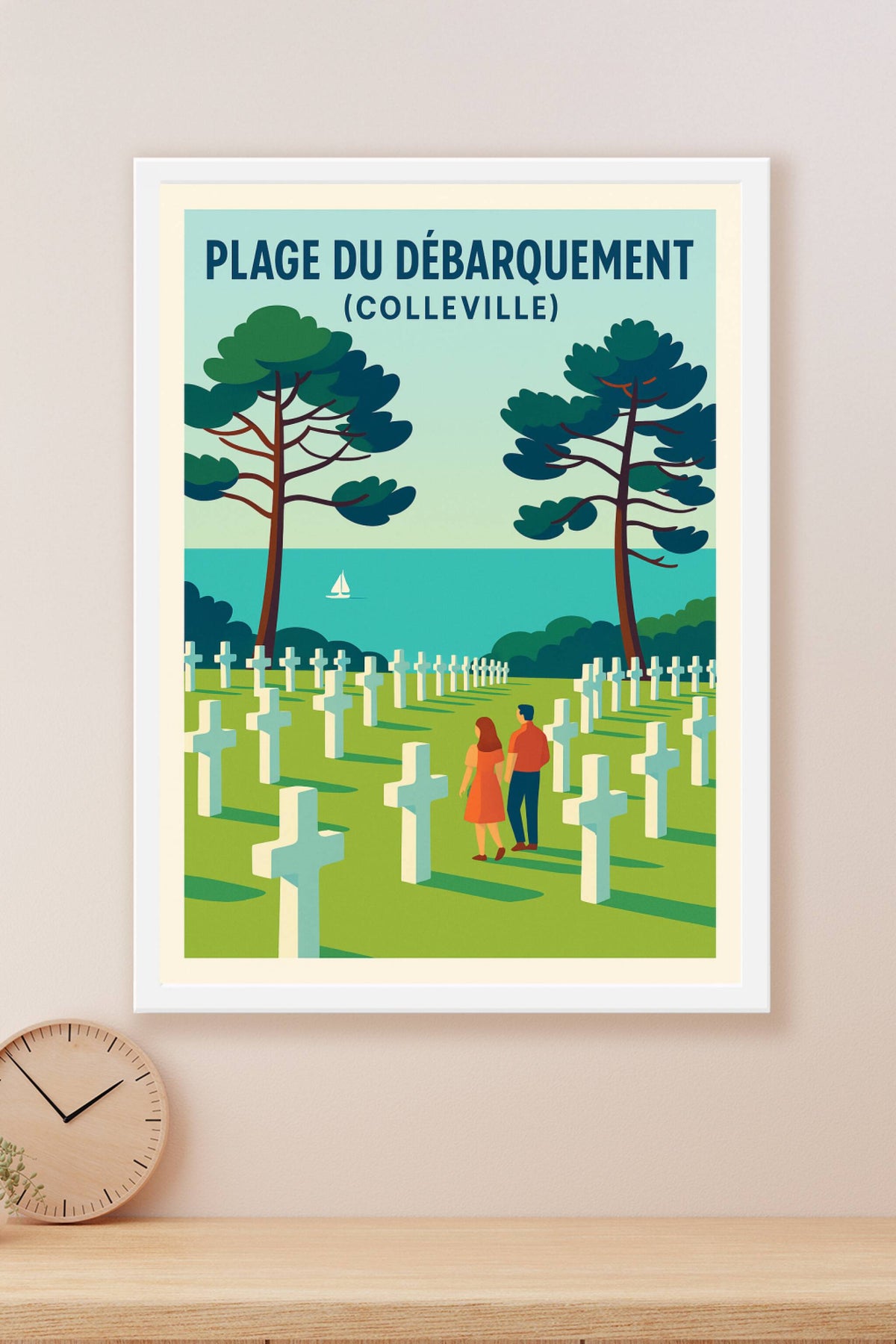 Affiche de Colleville - Hommage et sérénité sur la plage du Débarquement