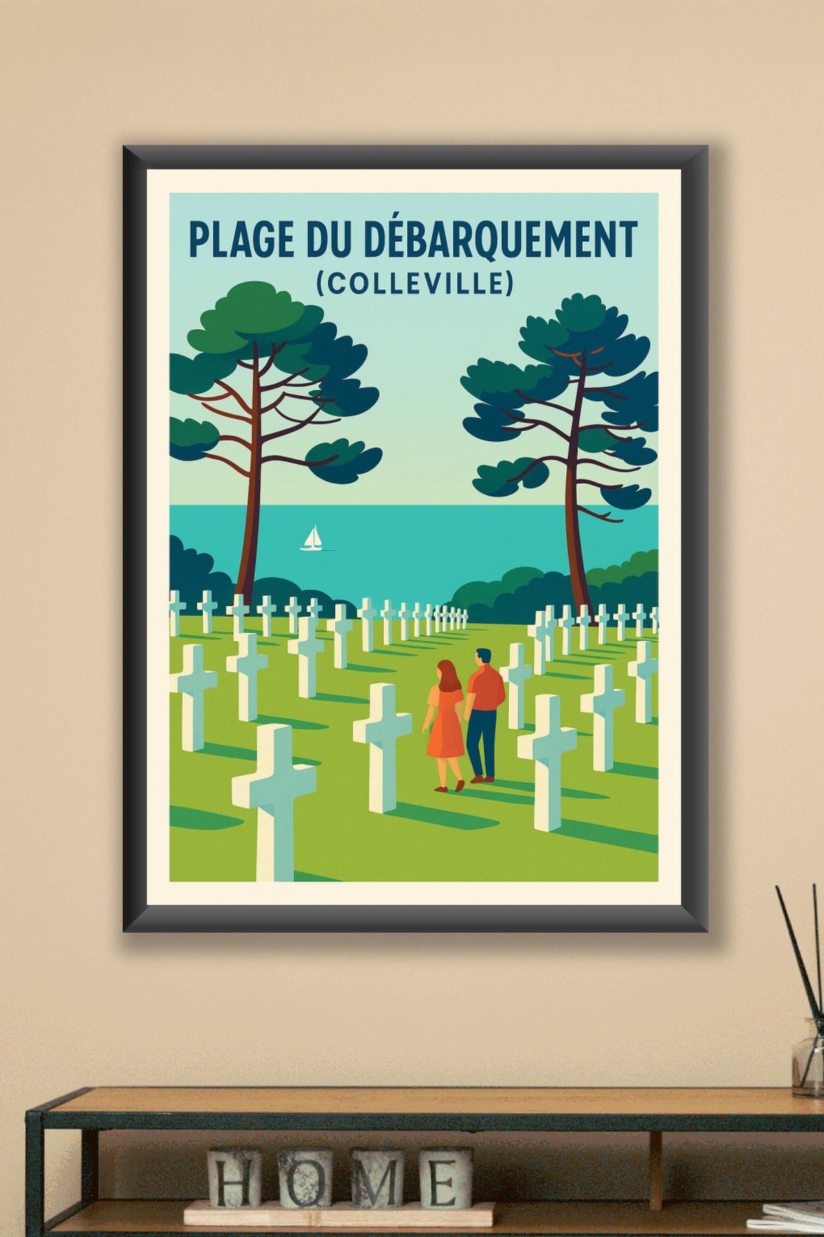 Affiche de Colleville - Hommage et sérénité sur la plage du Débarquement