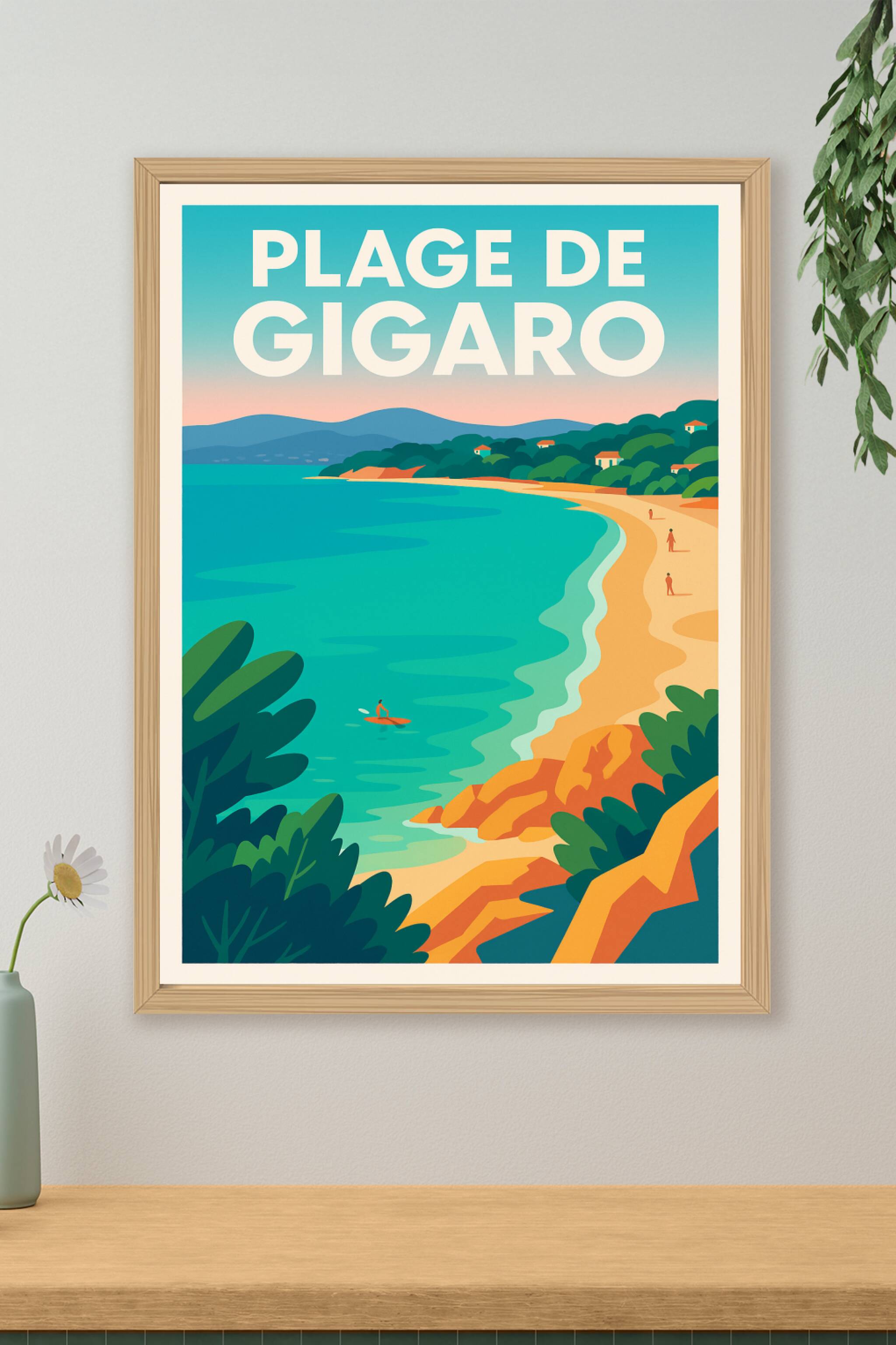 Affiche de Plage de Gigaro - Évasion ensoleillée sur la côte varoise
