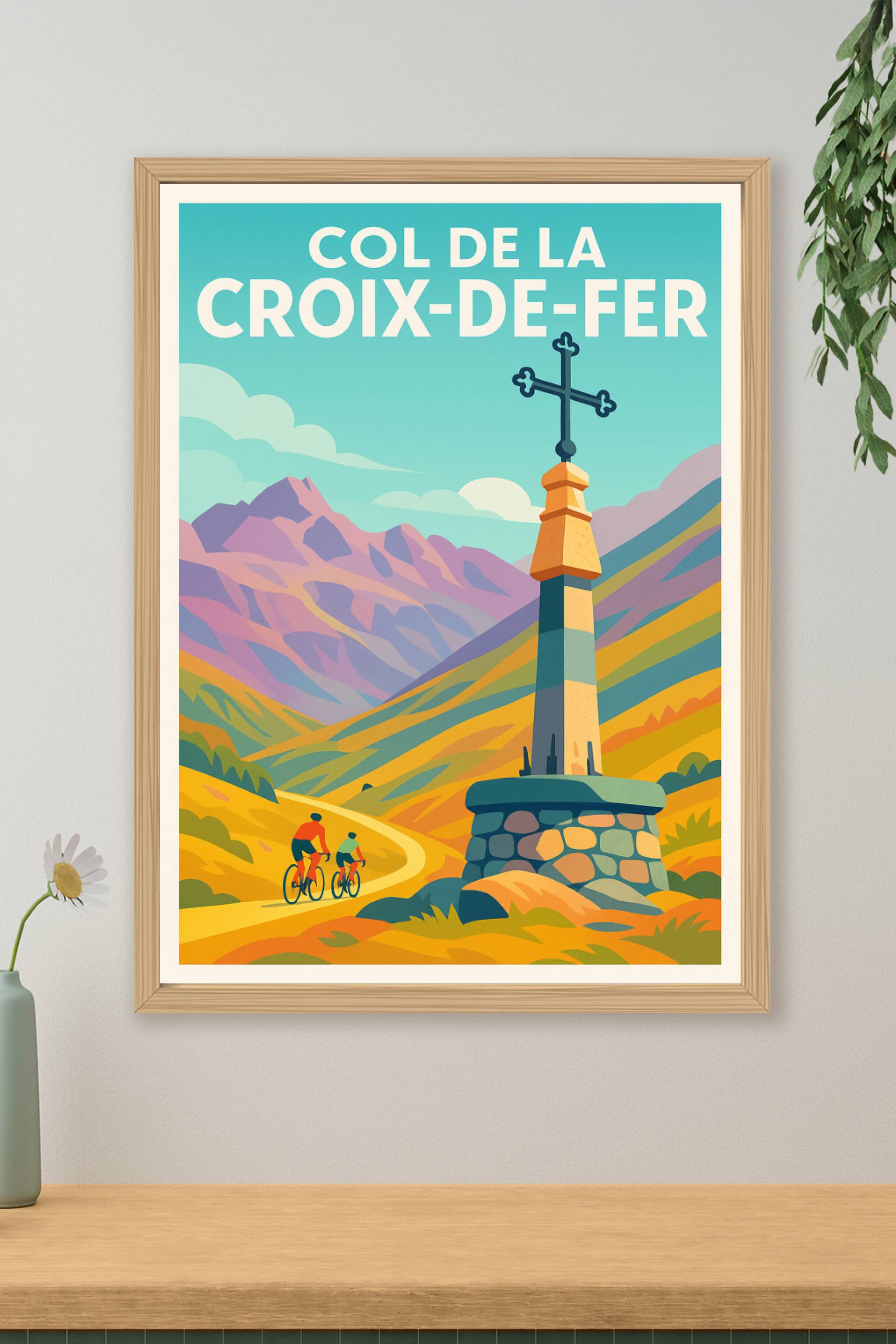 Affiche de Col de la Croix-de-Fer - Le sommet mythique des Alpes pour cyclistes
