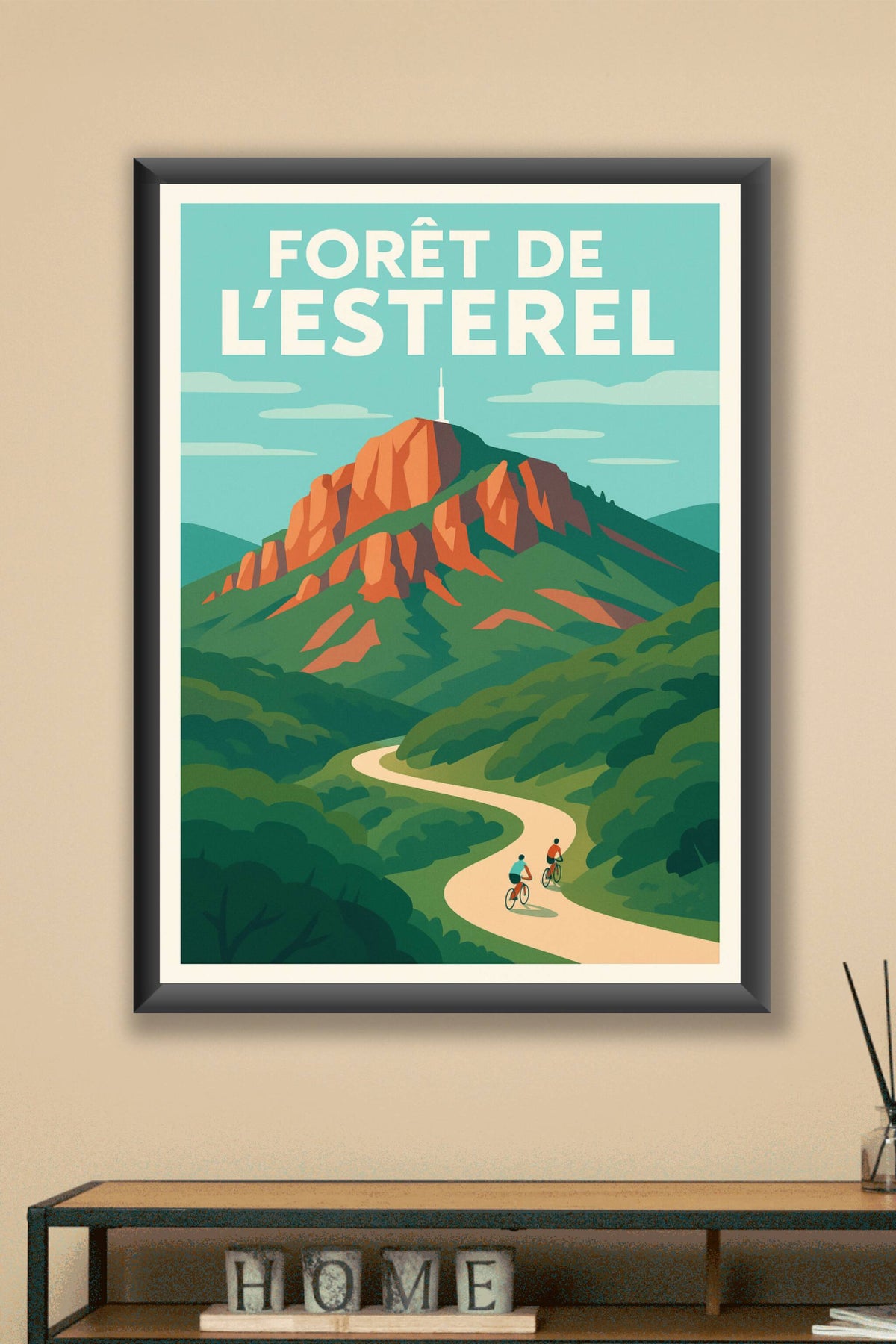 Affiche de Forêt de l'Esterel - L'éclat des roches rouges sous le soleil de Provence