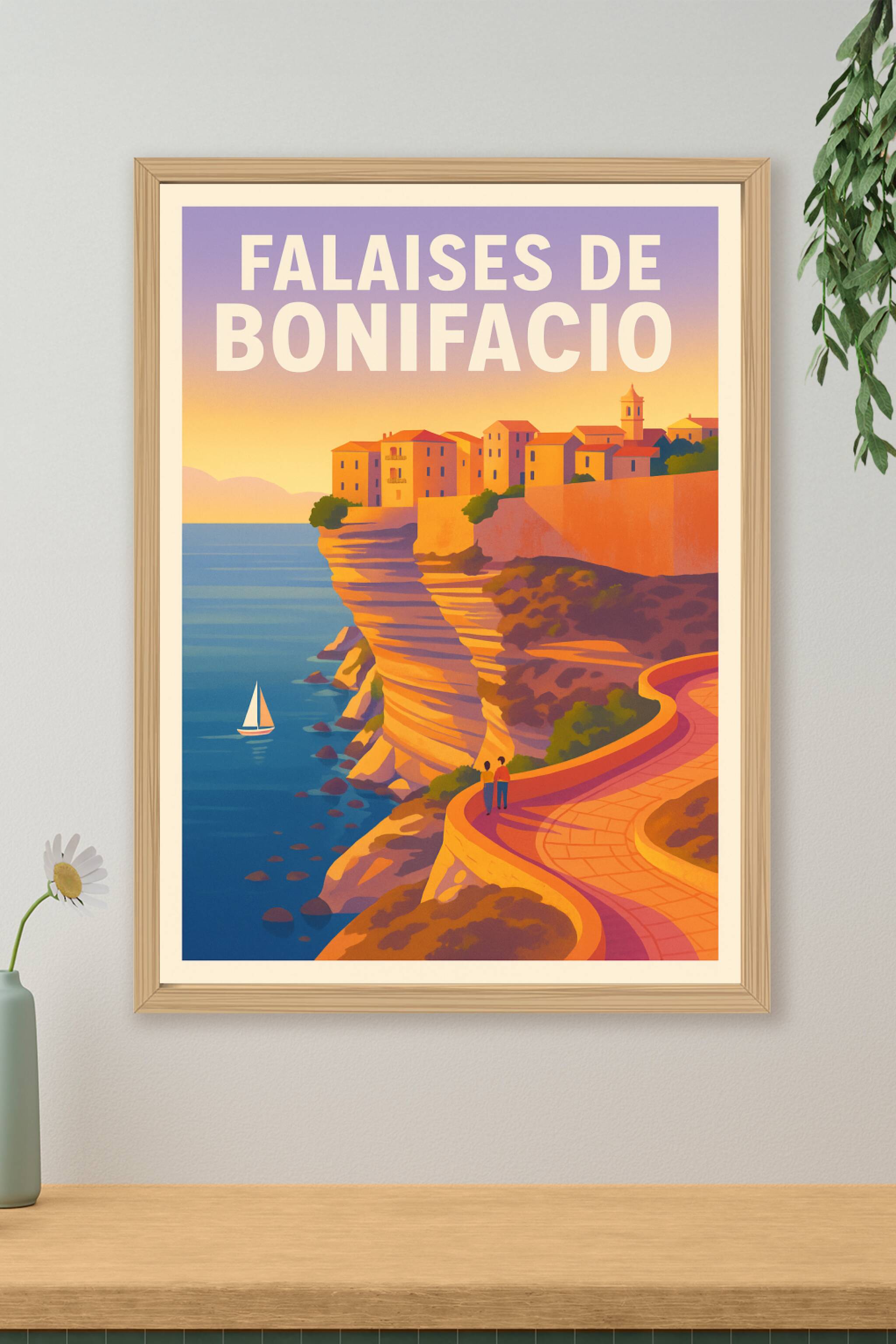 Affiche de Falaises de Bonifacio - L'éclat de la Corse entre ciel et mer