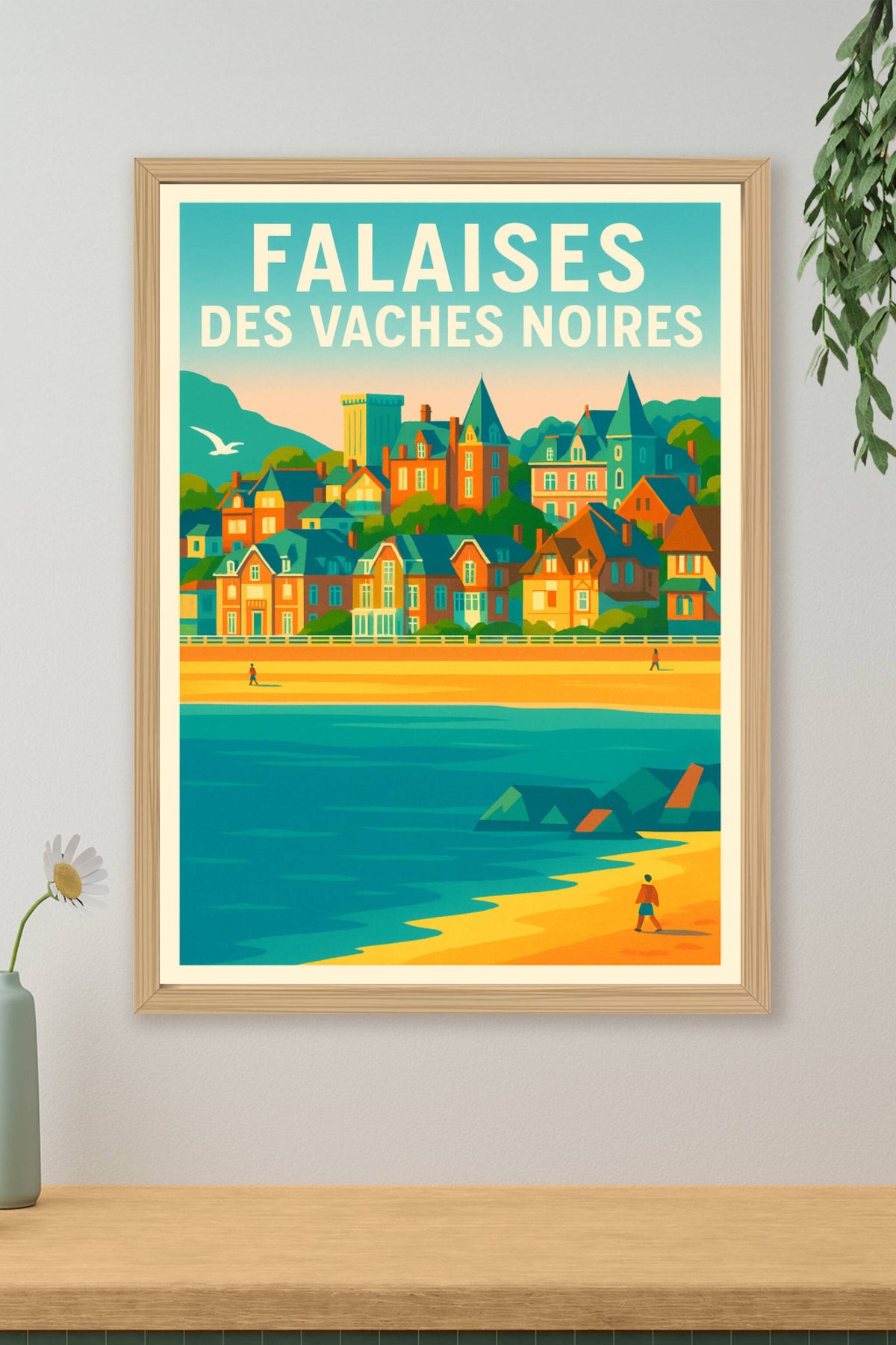Affiche de Falaises des Vaches Noires - L'élégance vintage de la côte normande