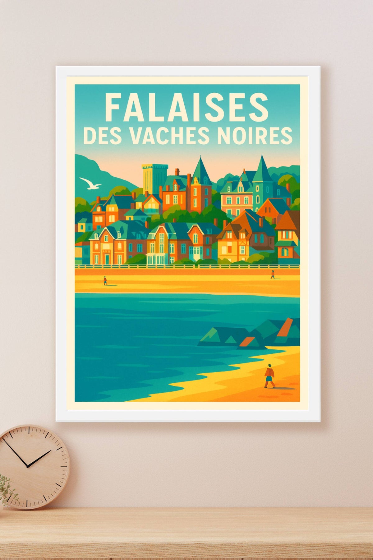 Affiche de Falaises des Vaches Noires - L'élégance vintage de la côte normande