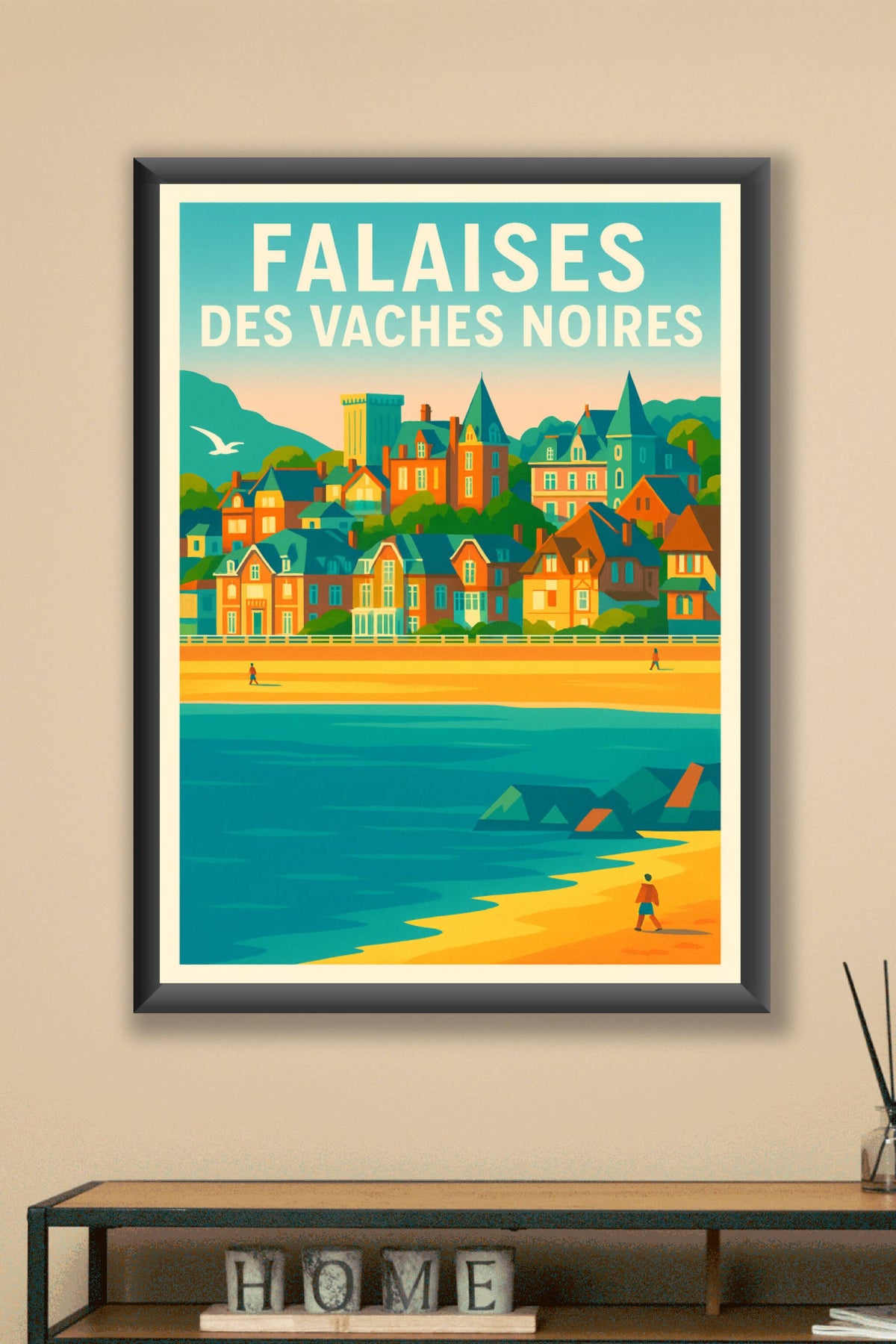 Affiche de Falaises des Vaches Noires - L'élégance vintage de la côte normande