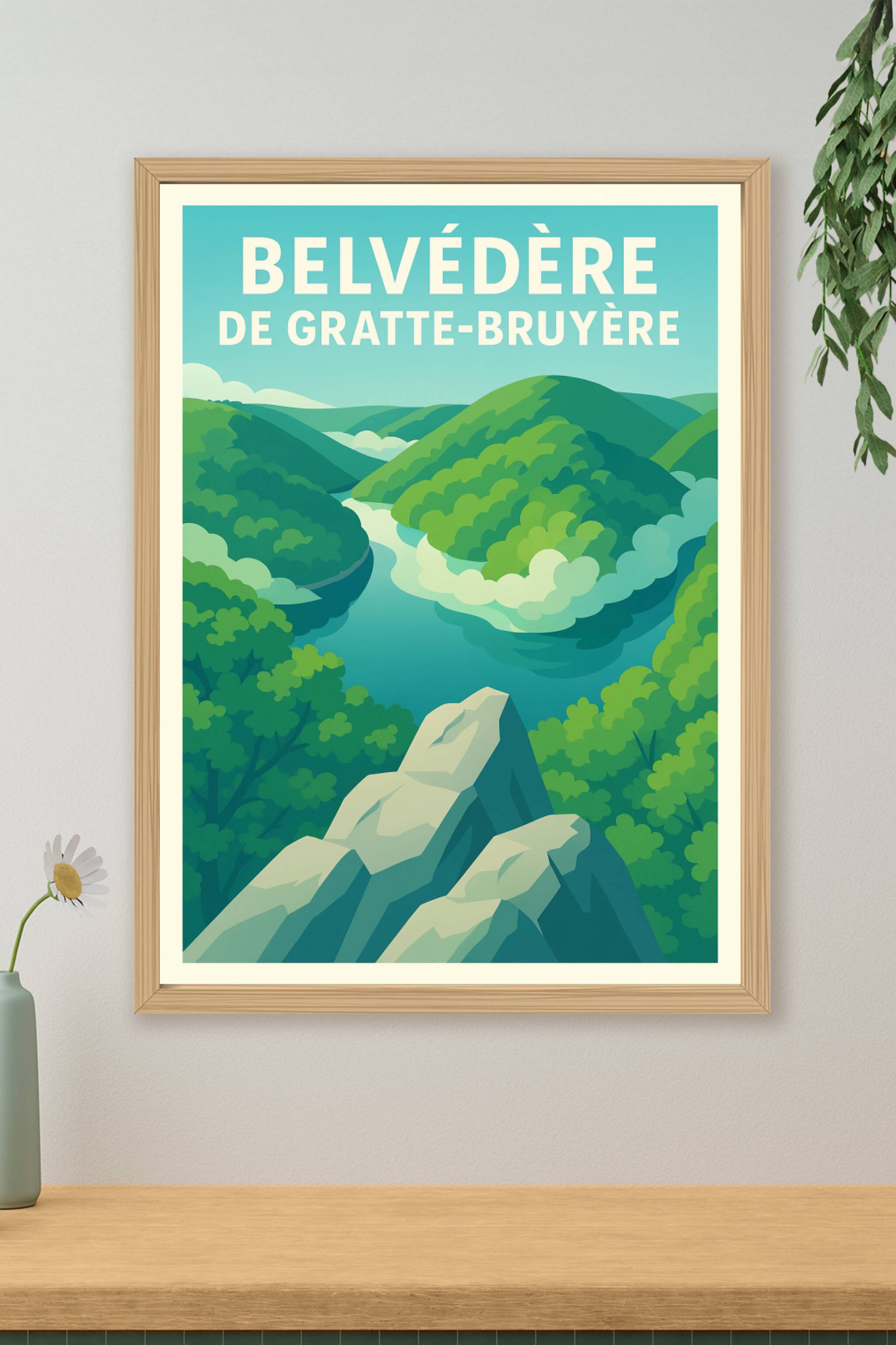 Affiche de Belvédère de Gratte-Bruyère - Un panorama sauvage au cœur de la Dordogne