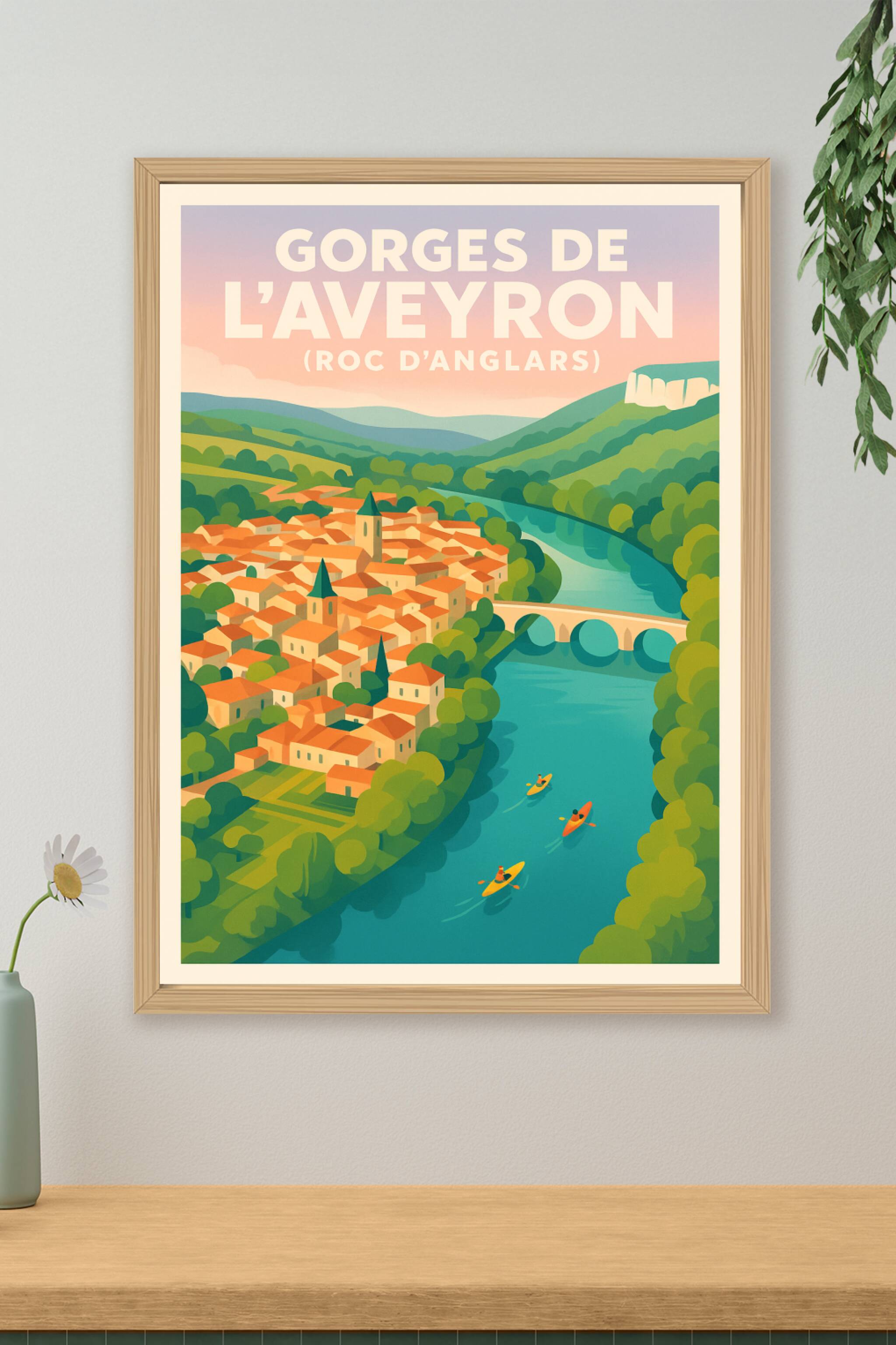 Affiche de Gorges de l'Aveyron - Majestueux Roc d'Anglars