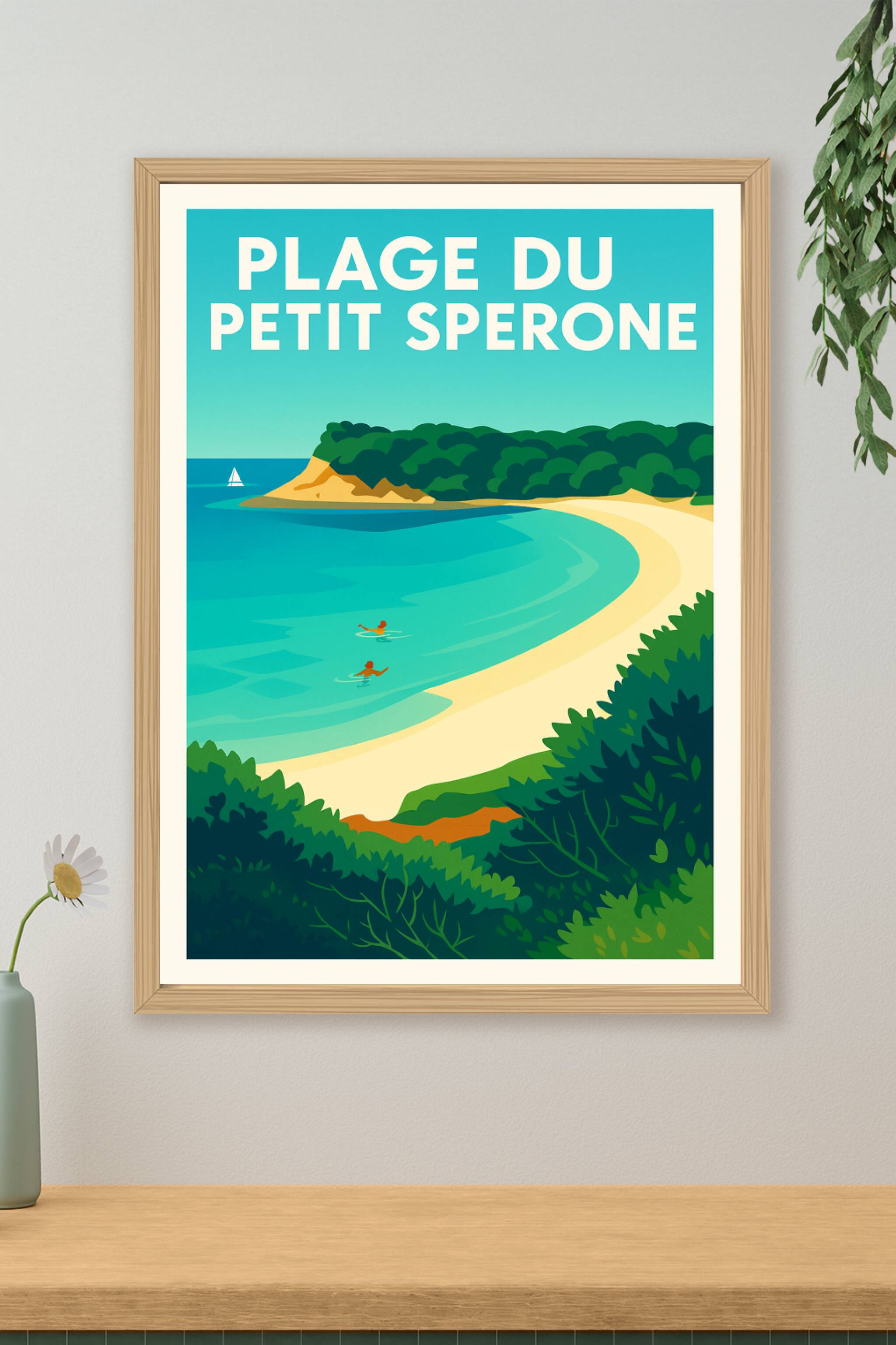 Affiche de Plage du Petit Sperone - Le paradis turquoise de la Corse chez vous