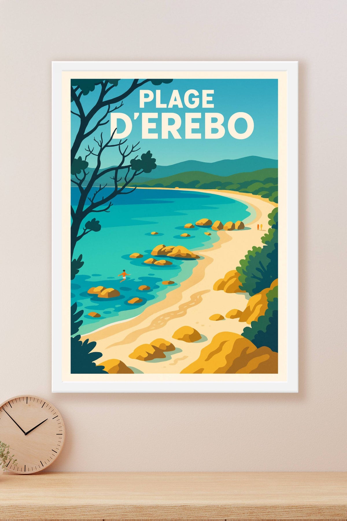 Affiche de Plage d'Erebo - L'éclat azur de la côte sauvage