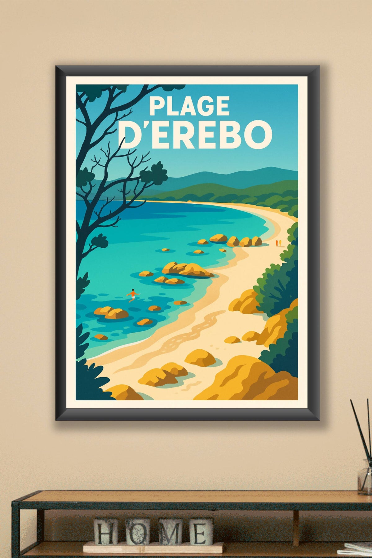 Affiche de Plage d'Erebo - L'éclat azur de la côte sauvage