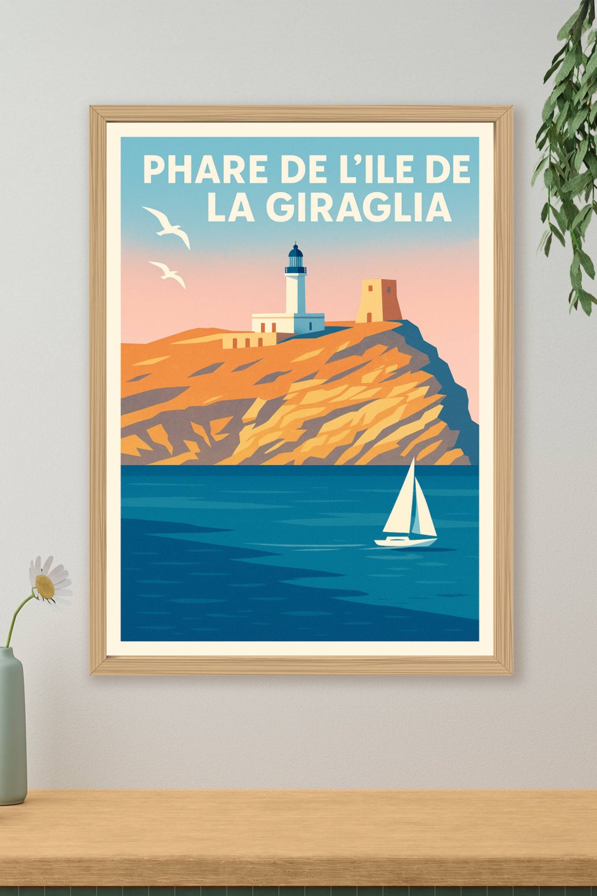 Affiche de Phare de l'Île de la Giraglia - L'éclat majestueux du Cap Corse