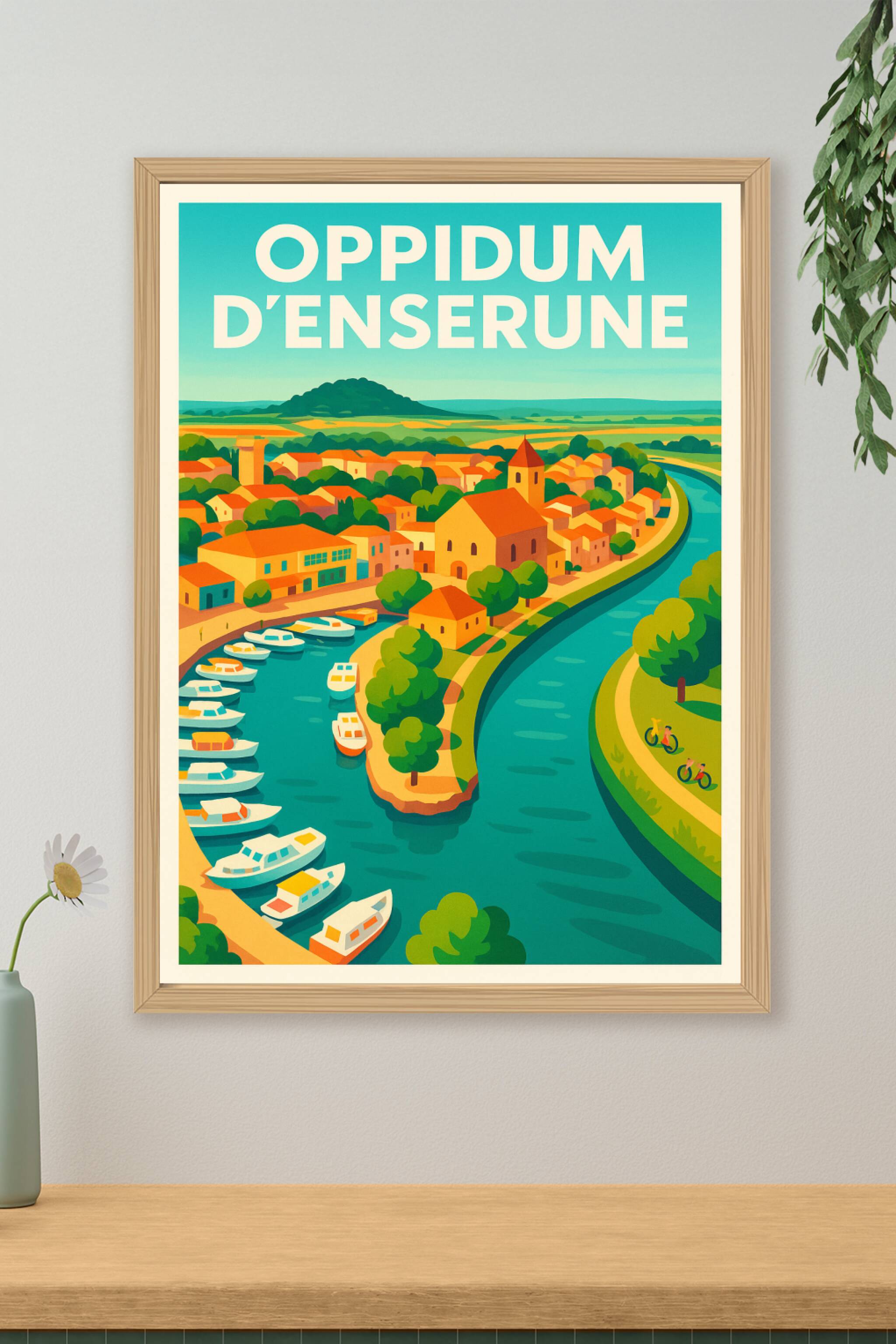 Affiche de Oppidum d'Ensérune - Panorama historique entre canal et collines