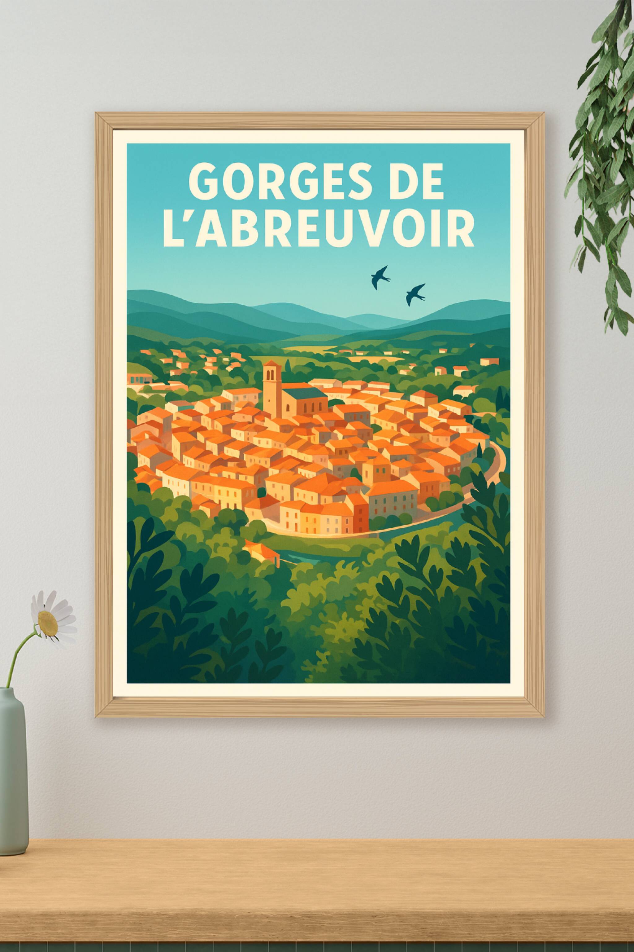 Affiche de Gorges de l'Abreuvoir - L'éclat du Sud en version vintage