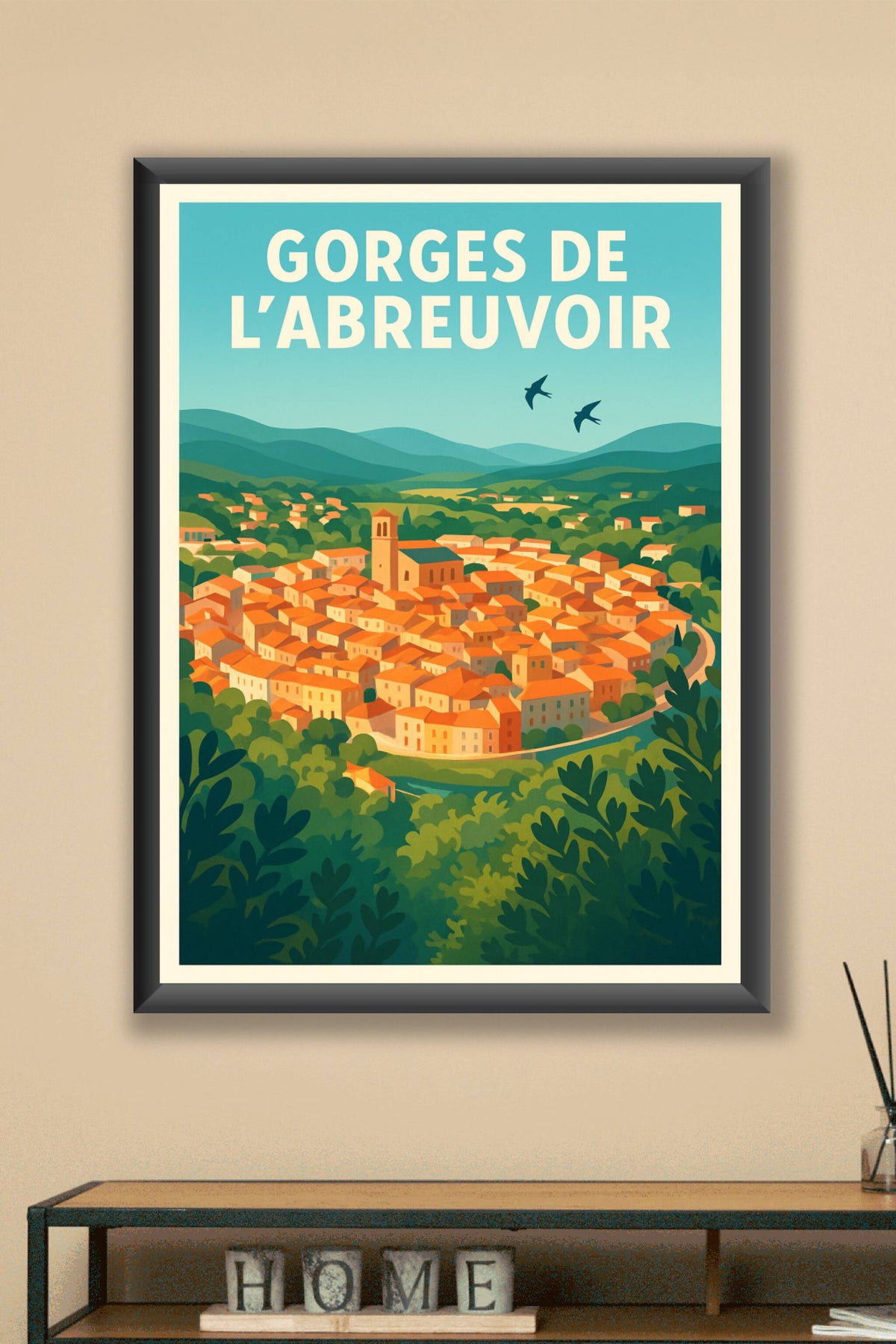 Affiche de Gorges de l'Abreuvoir - L'éclat du Sud en version vintage