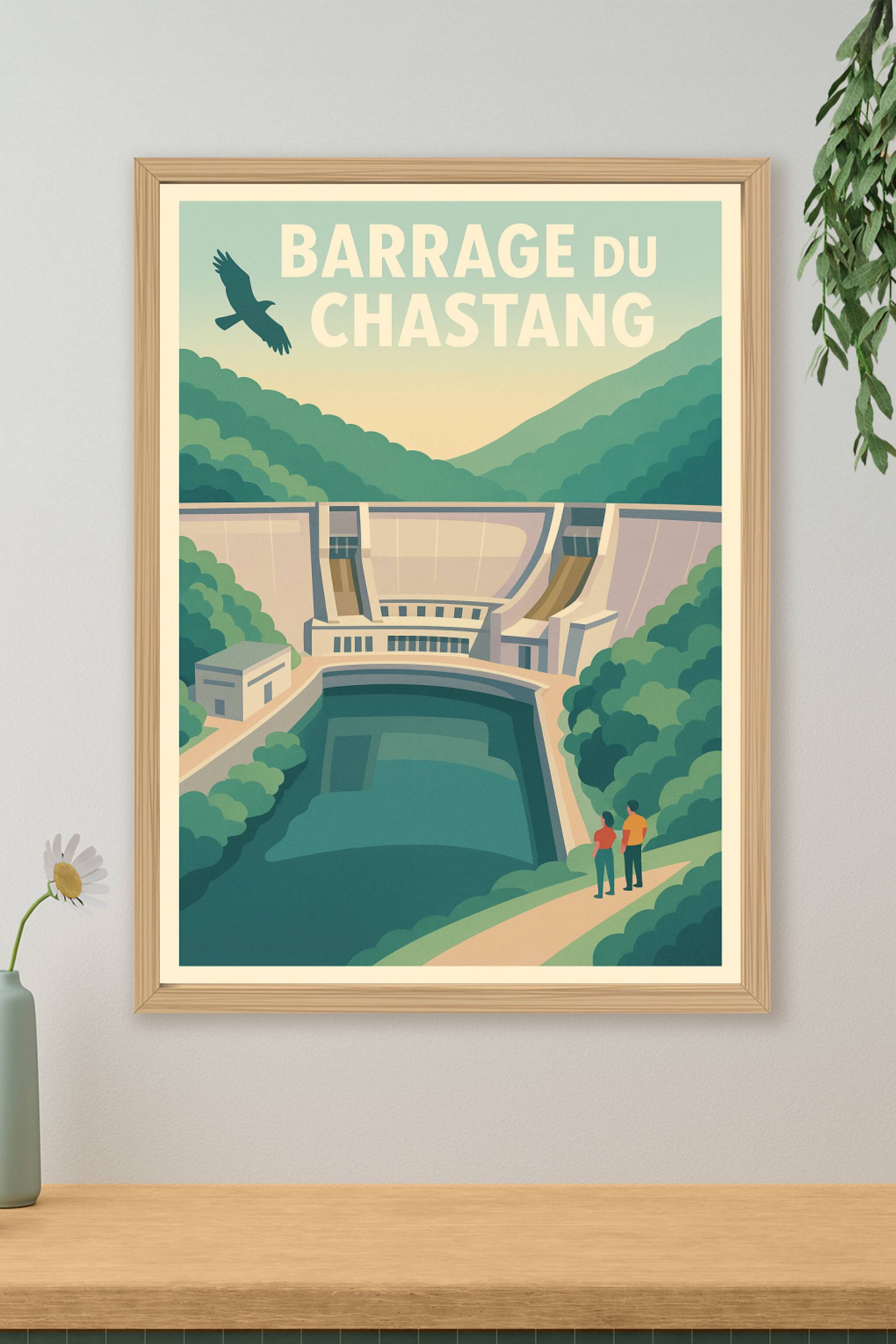 Affiche de Barrage du Chastang - La puissance de la Dordogne au cœur des montagnes