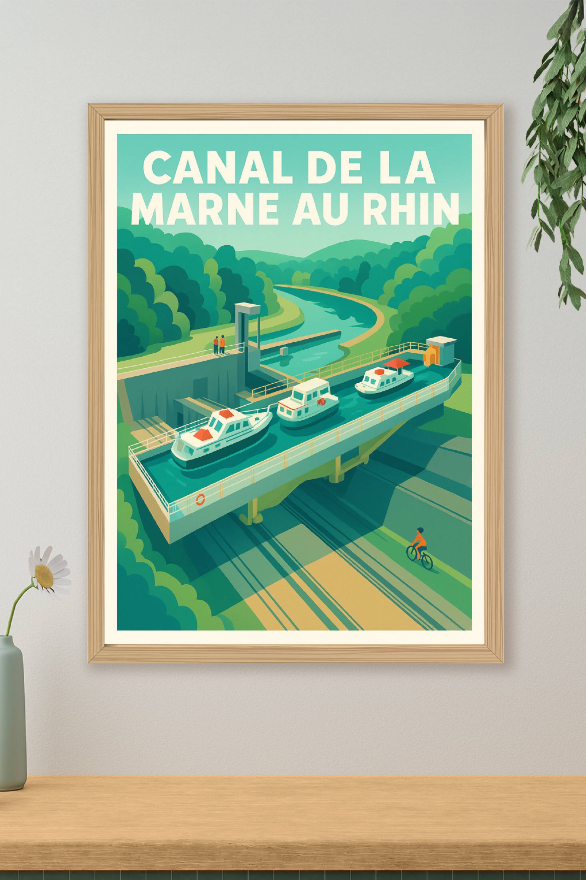 Affiche de Canal de la Marne au Rhin - L'élégance fluviale au cœur de la nature