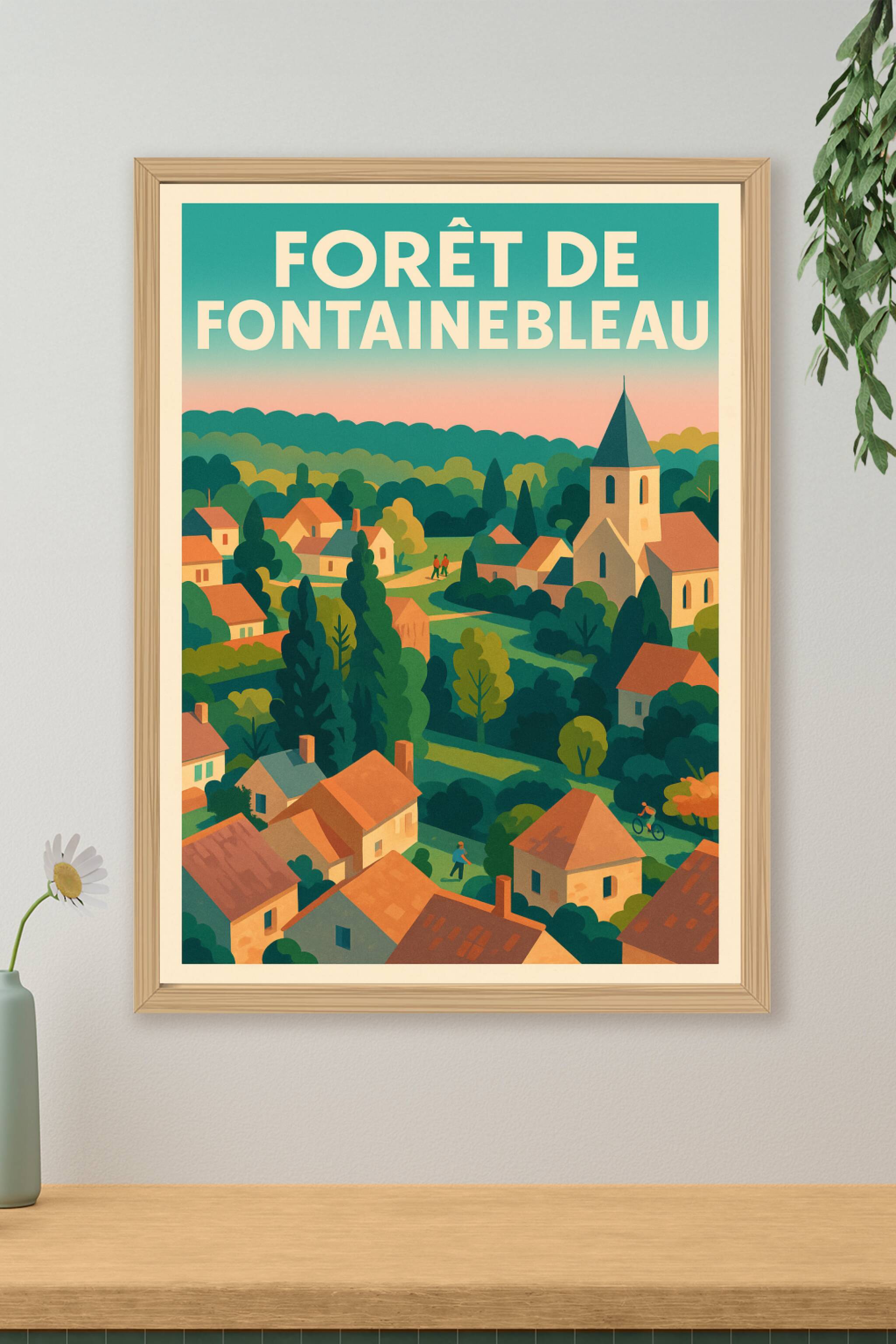 Affiche de Forêt de Fontainebleau - Évasion bucolique au cœur de la nature