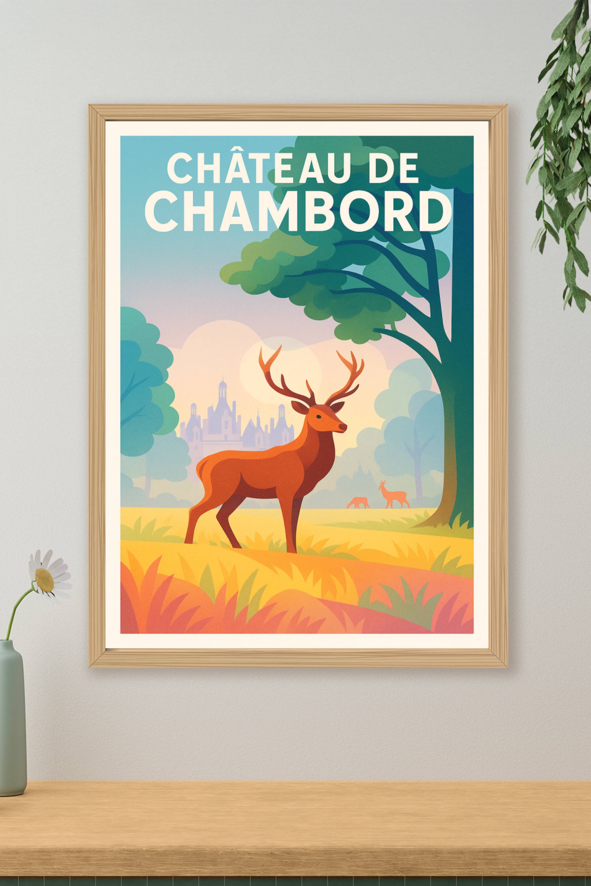 Affiche de Château de Chambord - L'élégance royale au cœur de la nature