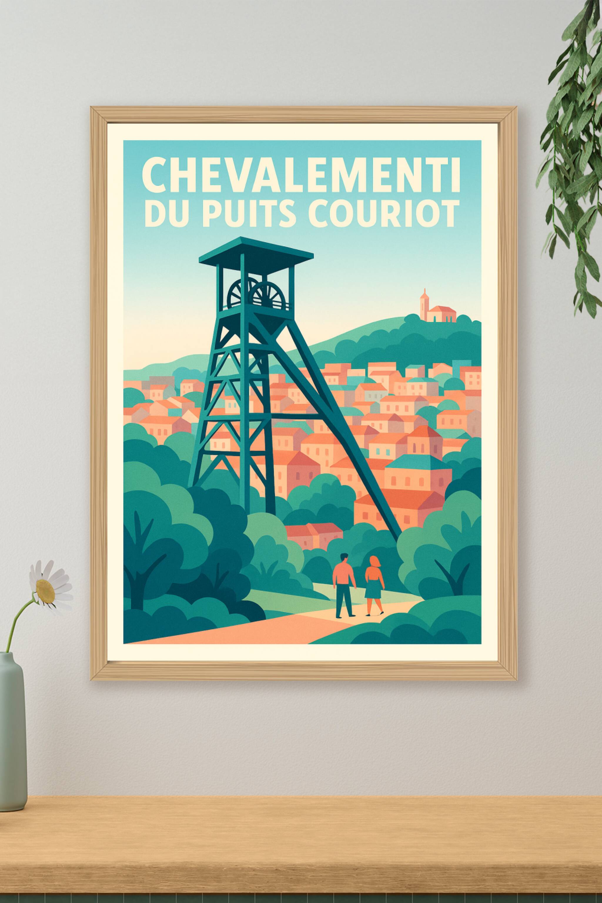Affiche de Saint-Étienne - L'élégance industrielle du Puits Couriot