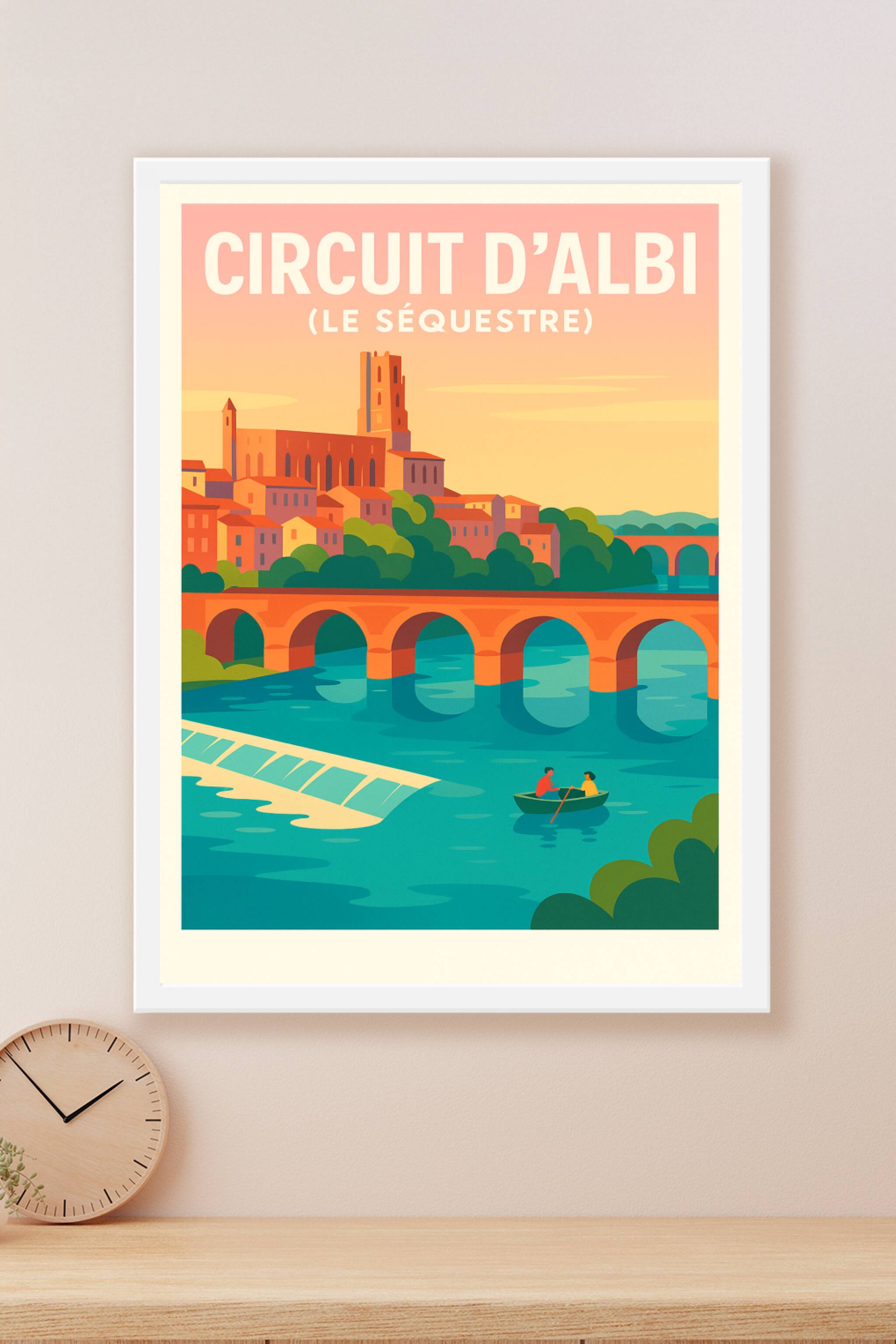 Affiche Circuit d'Albi — L'élégance historique du Tarn au fil de l'eau · poster d'art de Circuit d'Albi