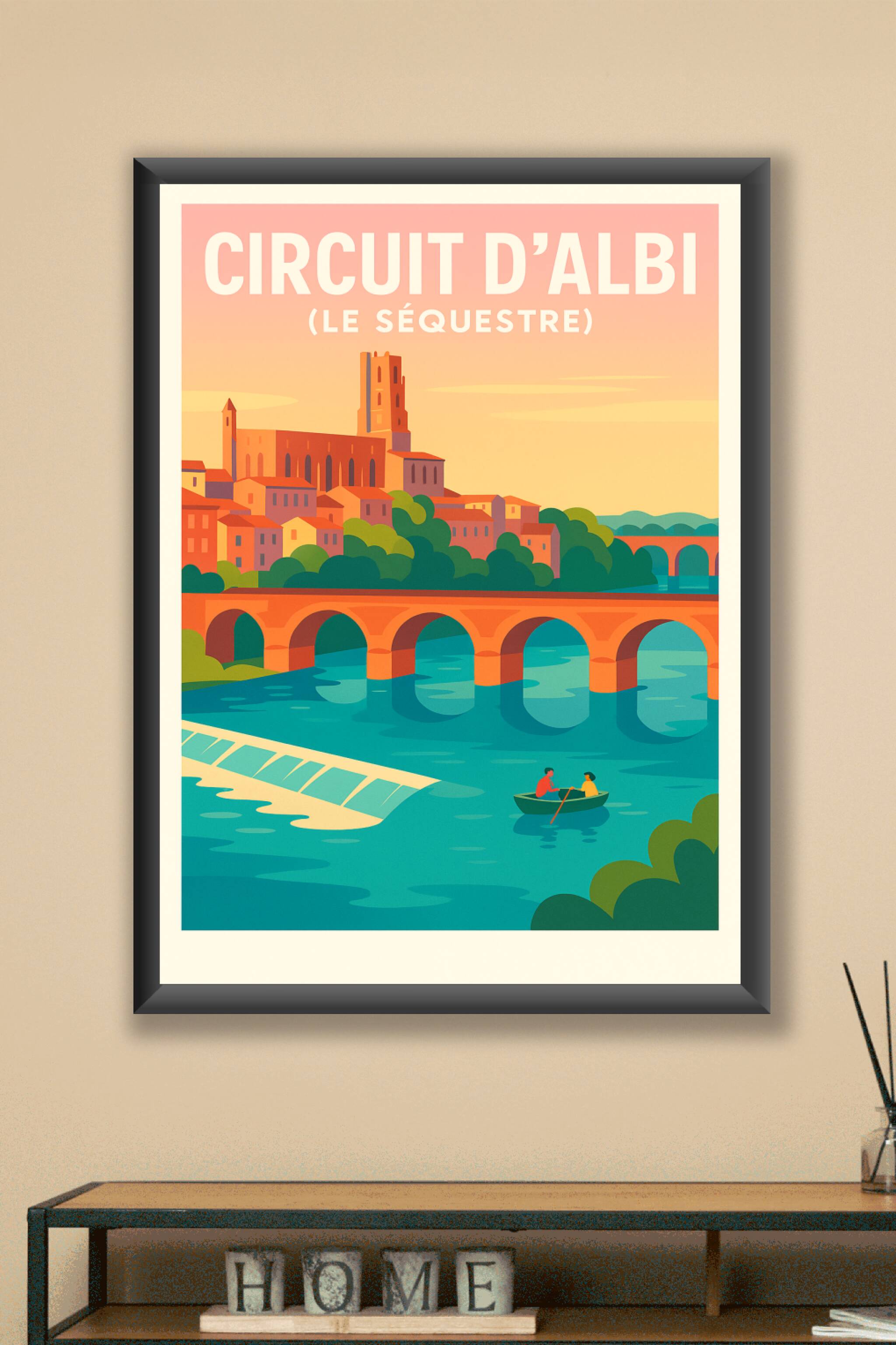 Affiche Circuit d'Albi — L'élégance historique du Tarn au fil de l'eau · poster d'art de Circuit d'Albi