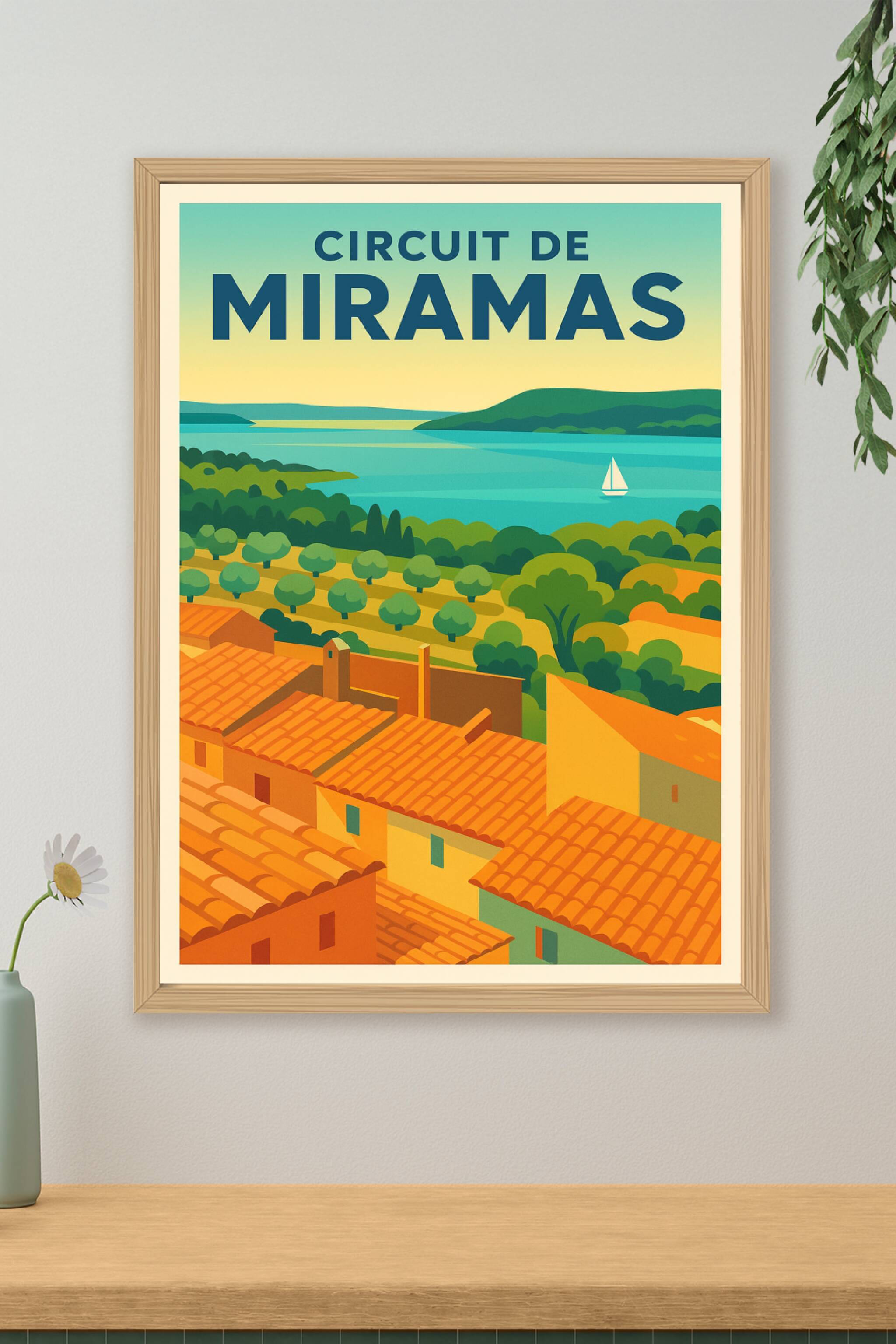 Affiche de Circuit de Miramas - L'élégance provençale entre terre et mer