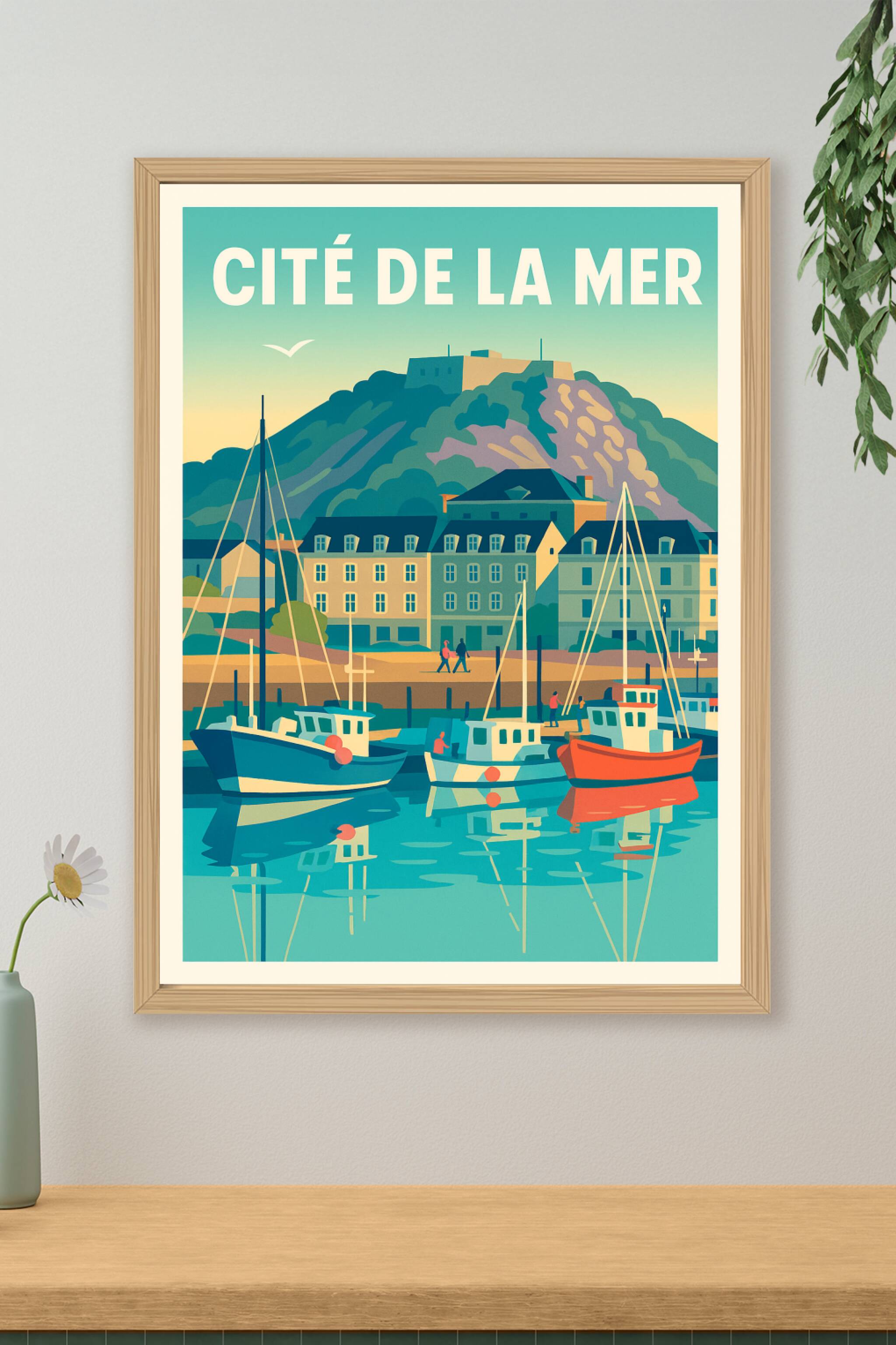 Affiche de Cité de la Mer - L'élégance maritime au format vintage