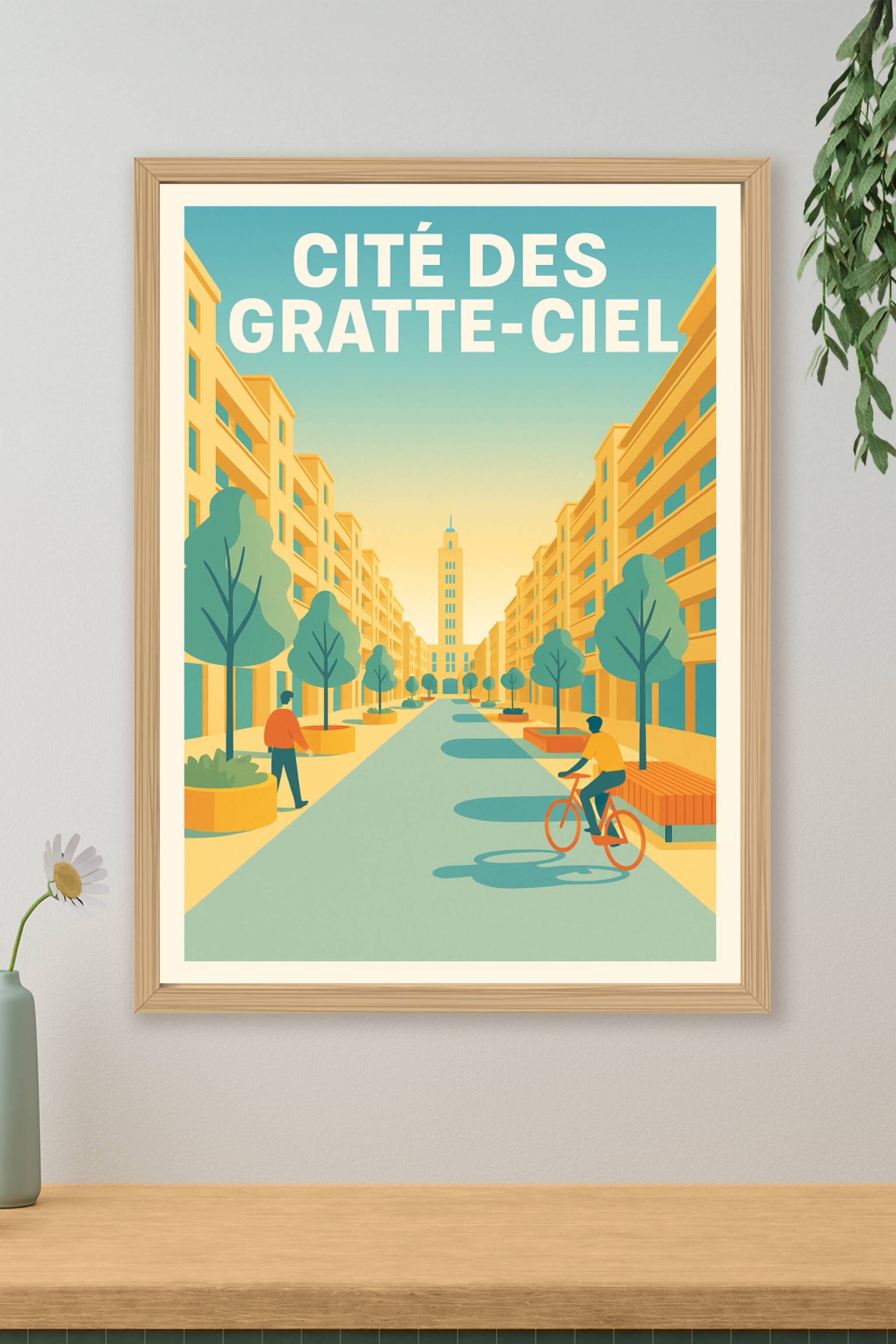 Affiche de Cité des Gratte-Ciel - L'élégance architecturale vintage