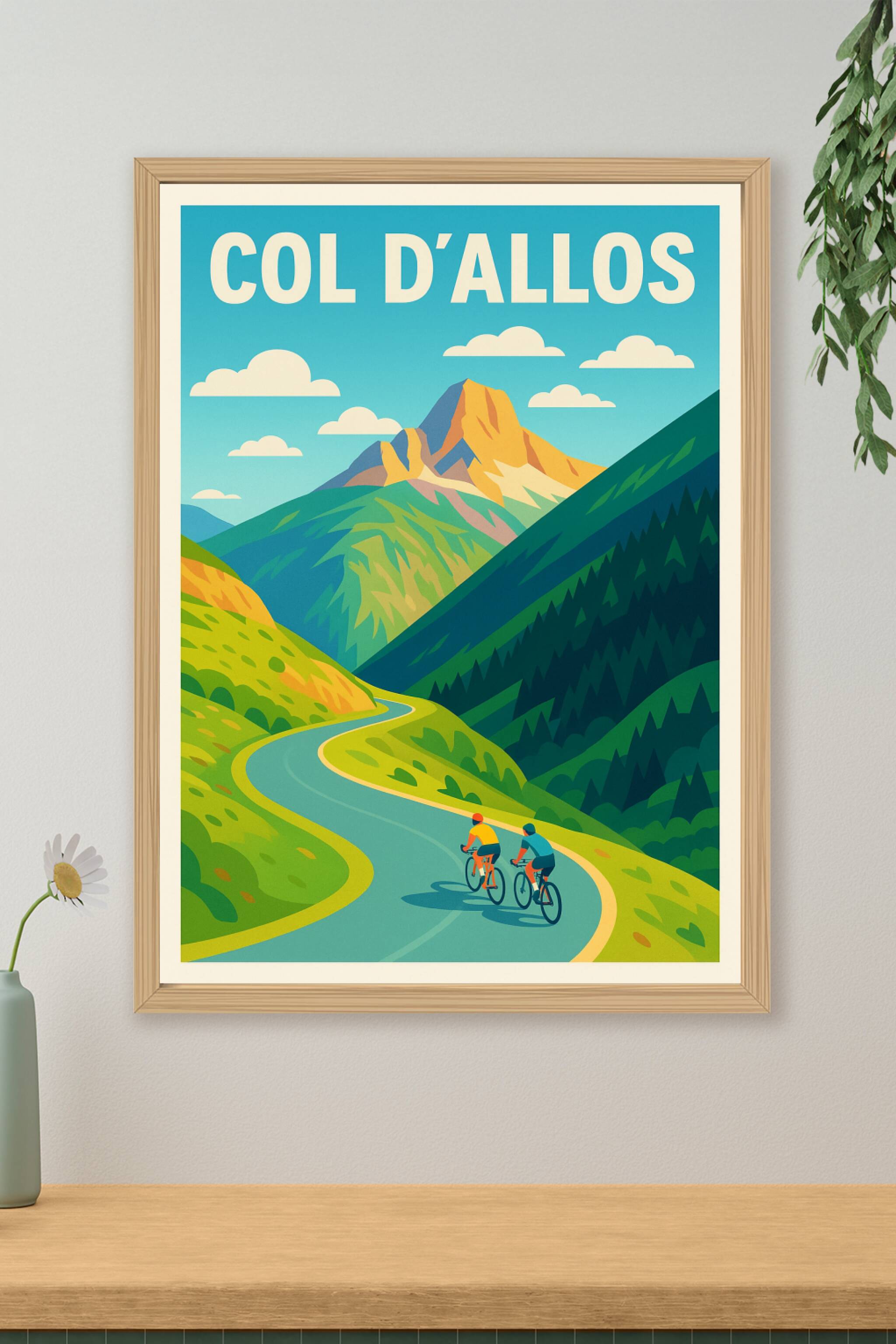Affiche de Col d'Allos - L'ascension mythique des Alpes en affiche vintage