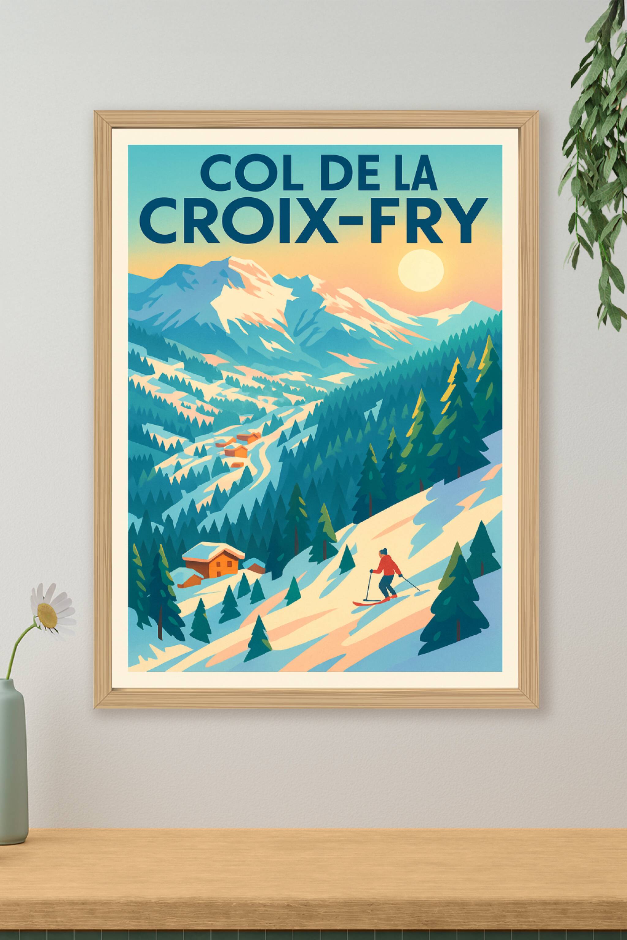 Affiche de Col de la Croix-Fry - L'élégance des sommets enneigés
