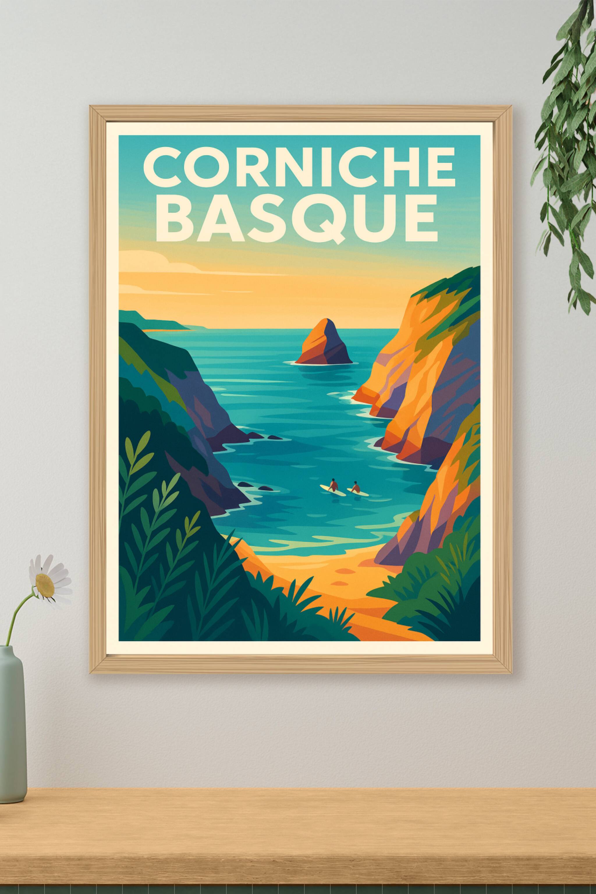 Affiche de Corniche Basque - L'éclat sauvage des falaises d'Hendaye