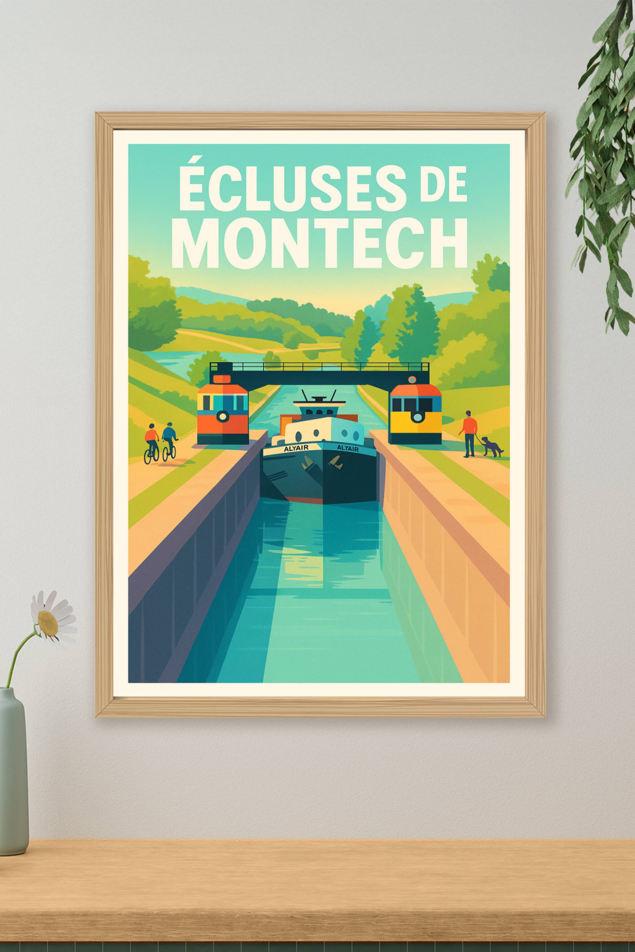 Affiche de Écluses de Montech - L'élégance du génie fluvial en Occitanie
