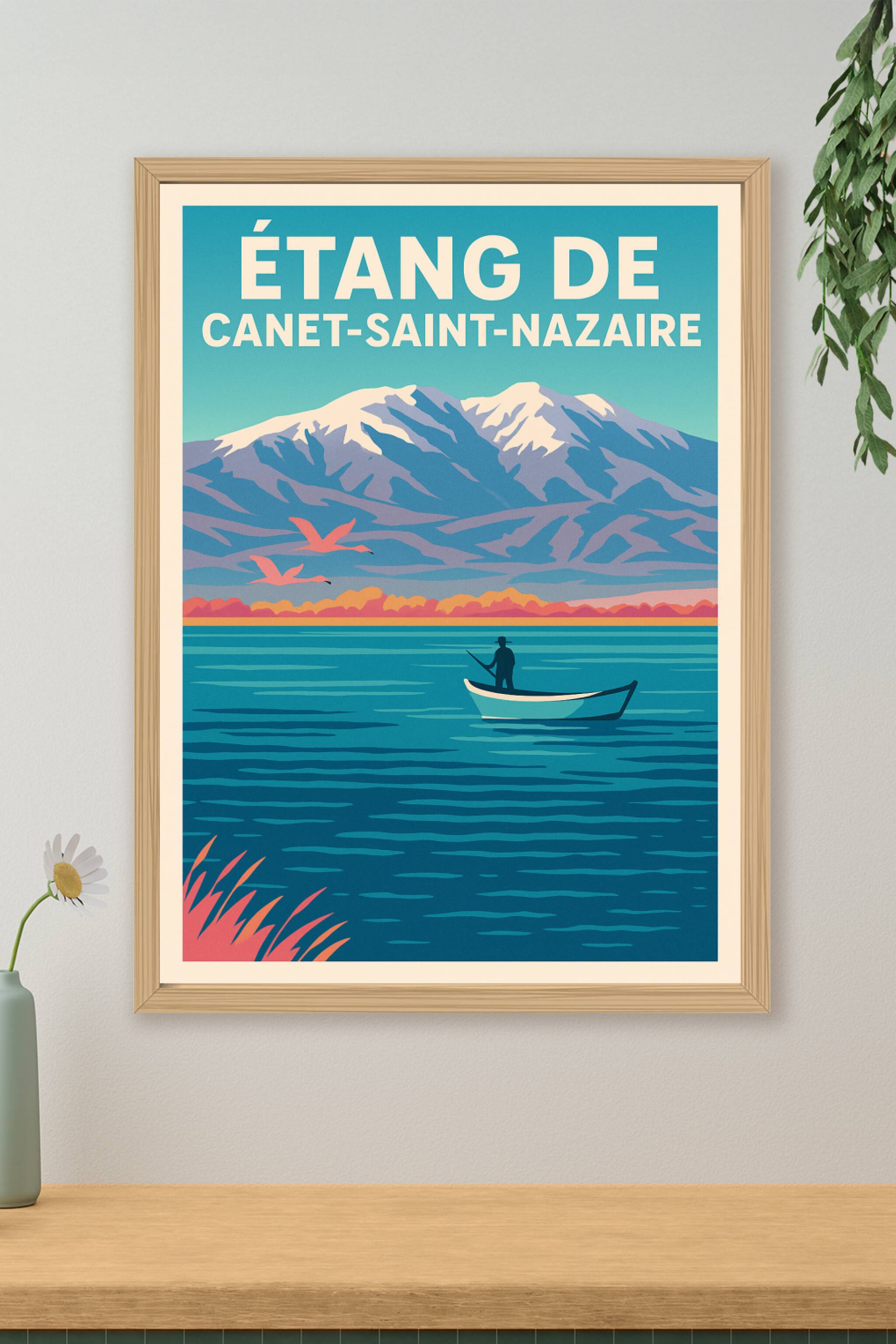 Affiche de Étang de Canet-Saint-Nazaire - Nature sauvage et Canigou majestueux