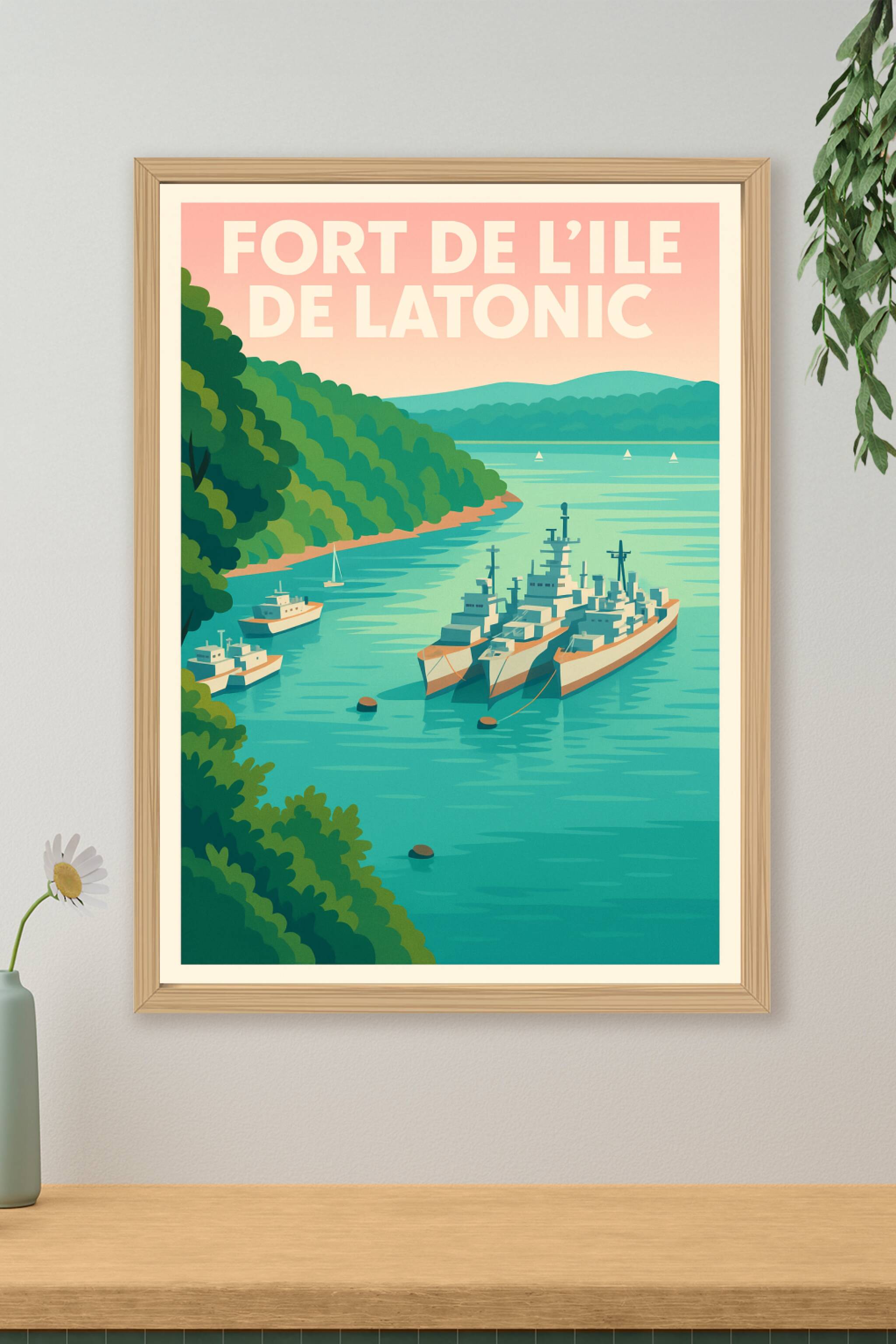 Affiche de Fort de l'Île de Latonic - L'élégance maritime au cœur de la nature