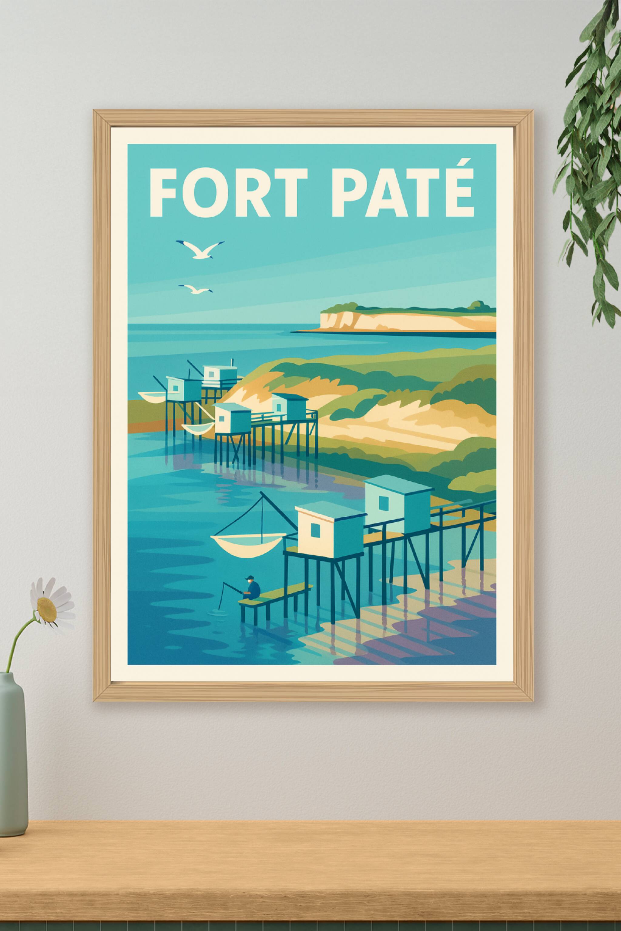 Affiche de Fort Paté - L'élégance vintage des carrelets de l'estuaire