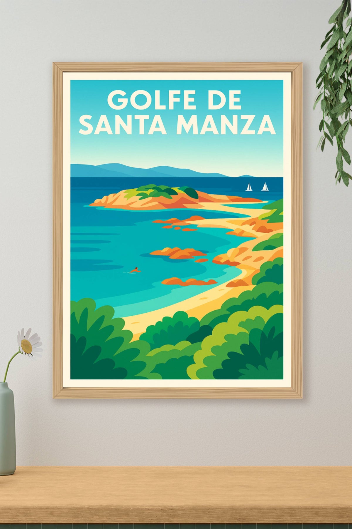 Affiche de Golfe de Santa Manza - L'éclat sauvage du sud de la Corse