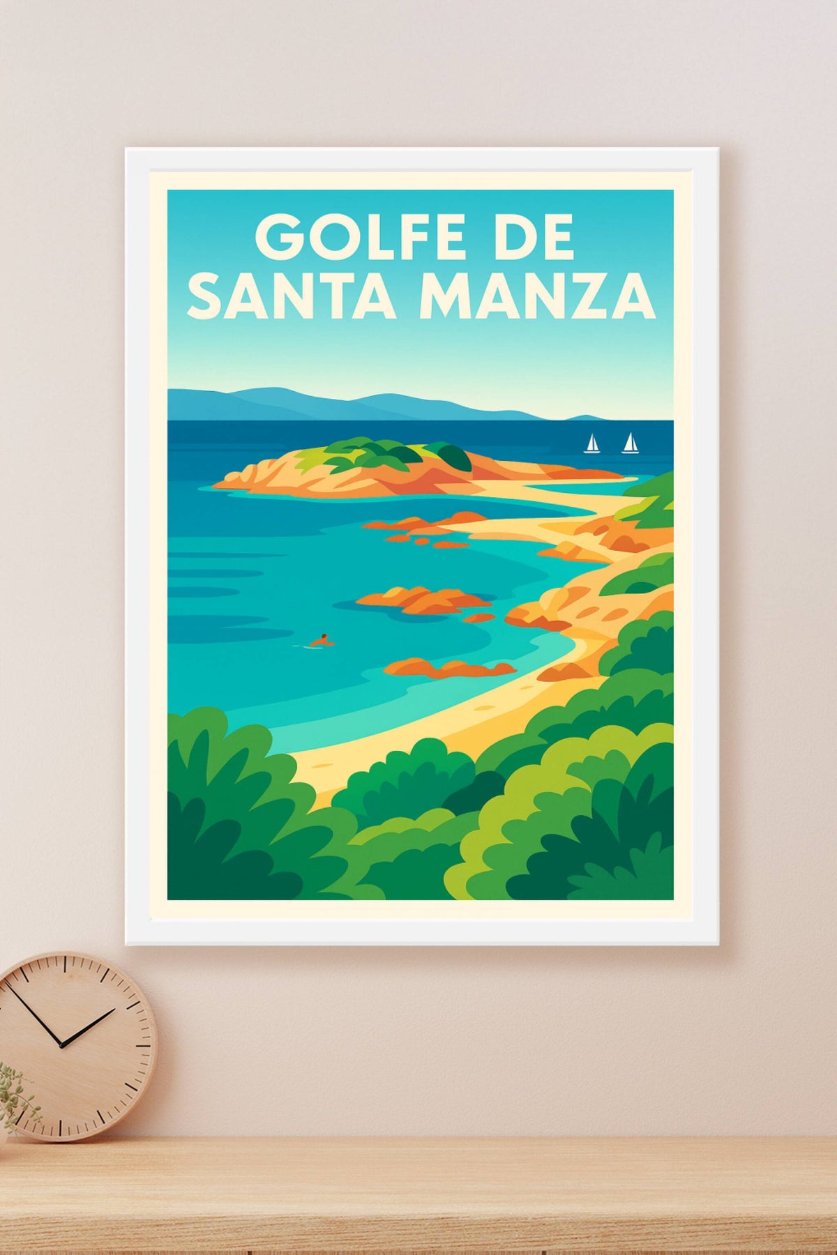 Affiche de Golfe de Santa Manza - L'éclat sauvage du sud de la Corse