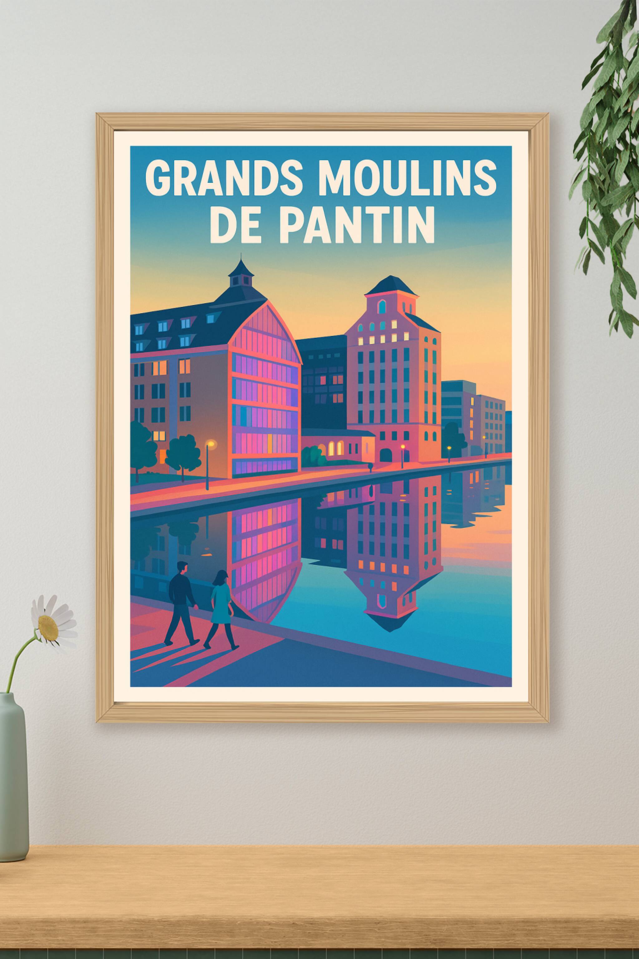 Affiche de Grands Moulins de Pantin - L'élégance industrielle au fil de l'eau