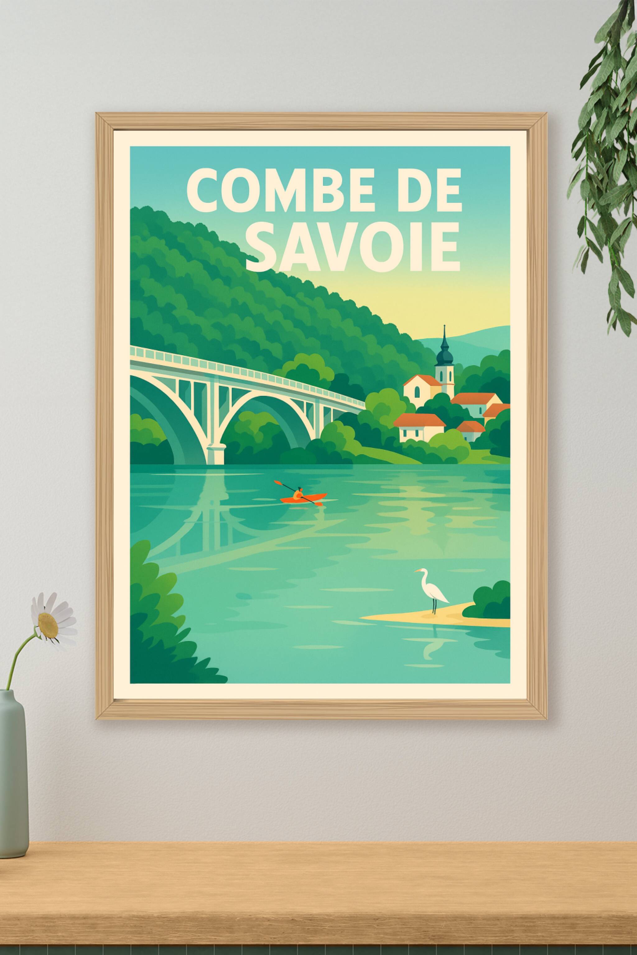 Affiche de Combe de Savoie - L'élégance des Alpes entre fleuve et montagnes