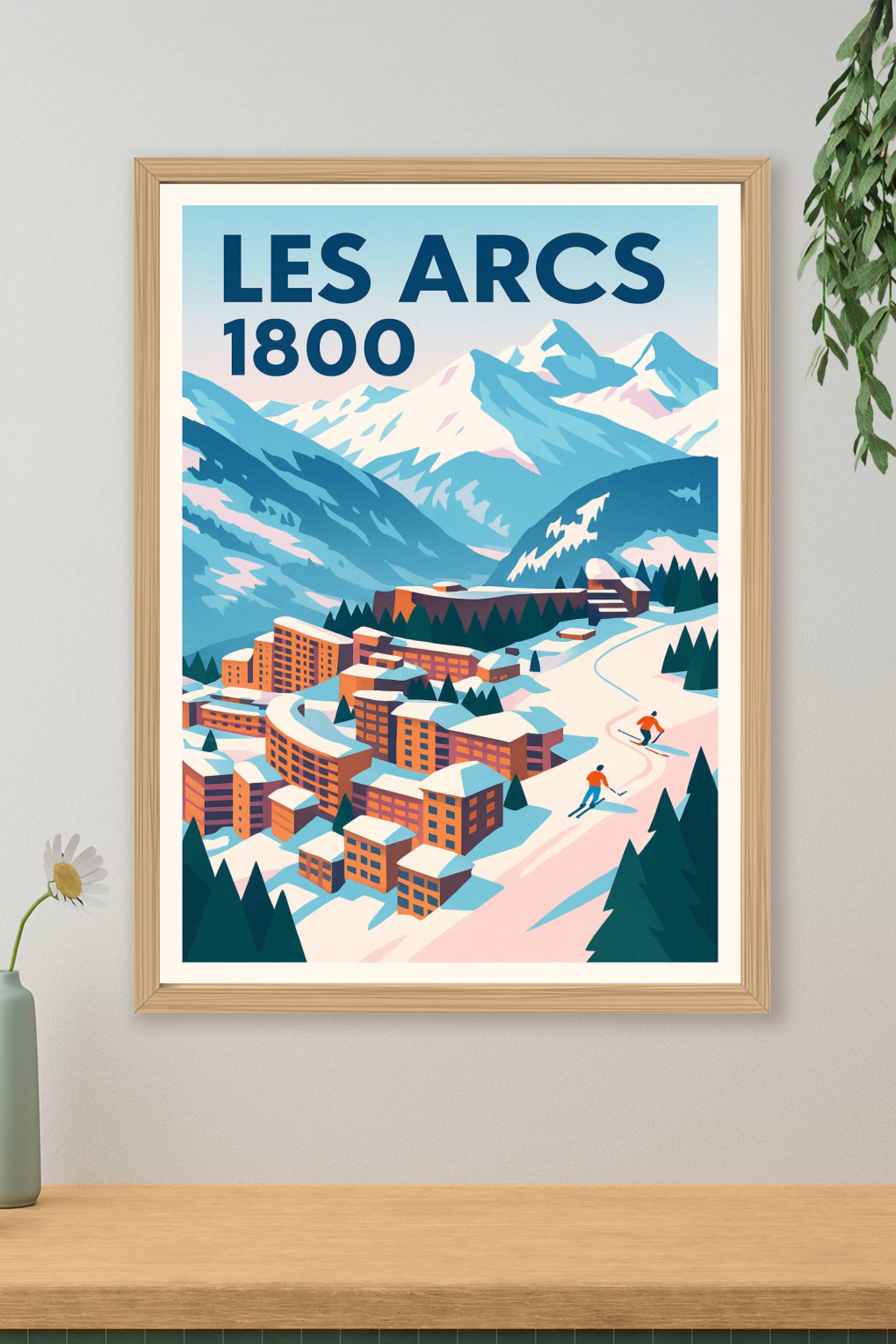 Affiche de Les Arcs 1800 - L'élégance des sommets enneigés