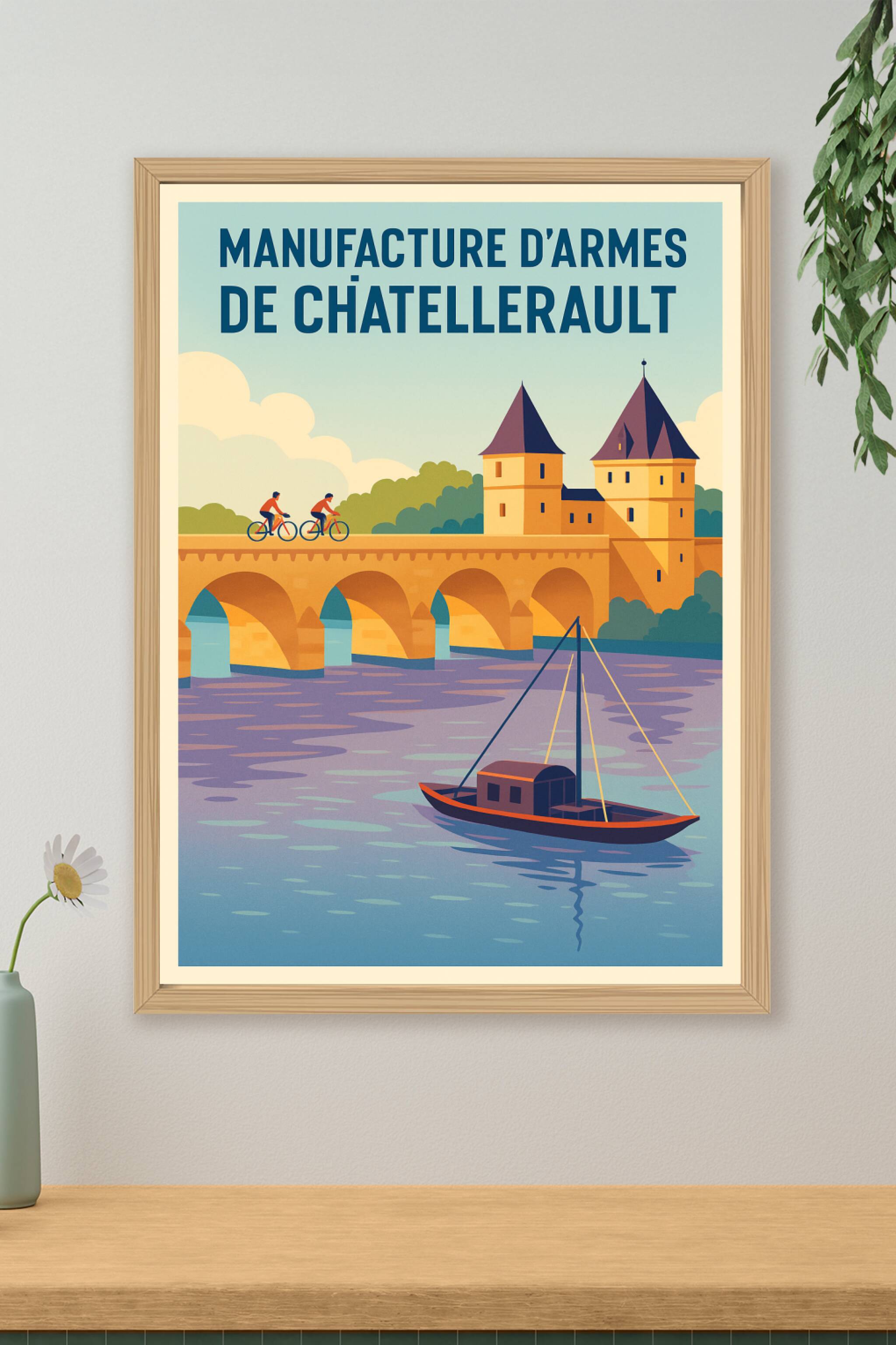 Affiche de Châtellerault - L'élégance historique au fil de la Vienne