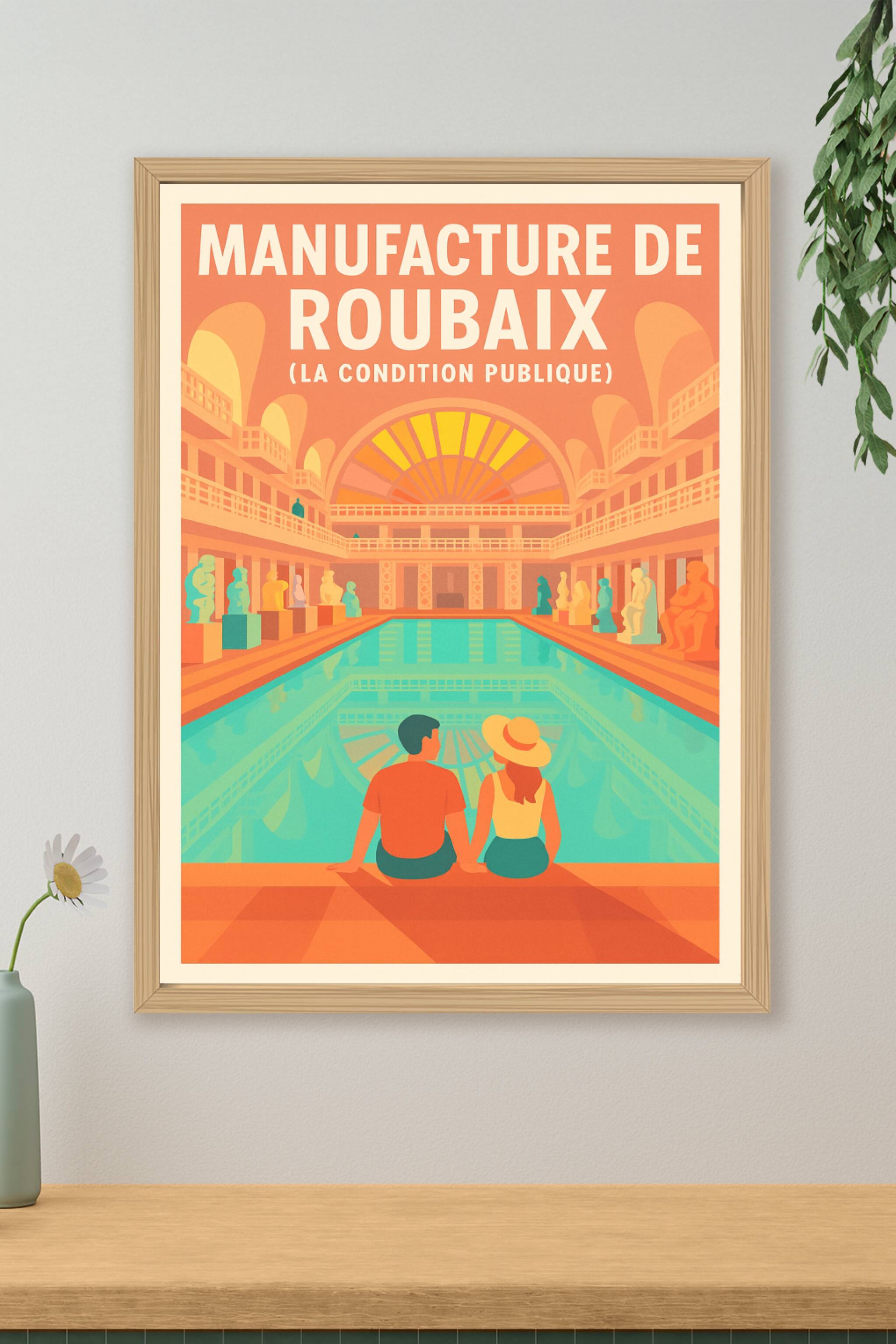 Affiche de Roubaix - L'élégance art déco de la Piscine et de la Condition Publique