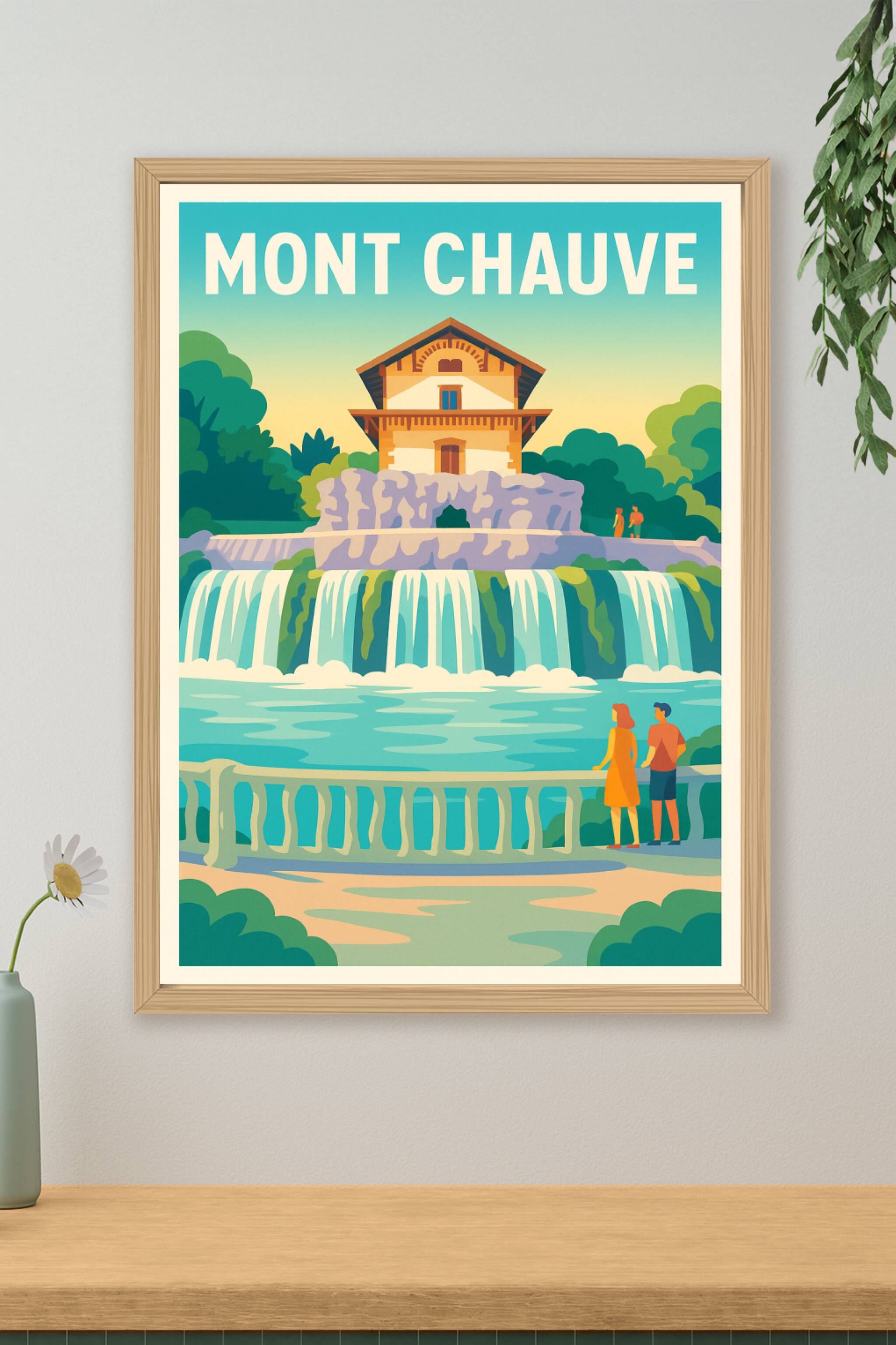 Affiche de Mont Chauve - L'élégance intemporelle de la cascade